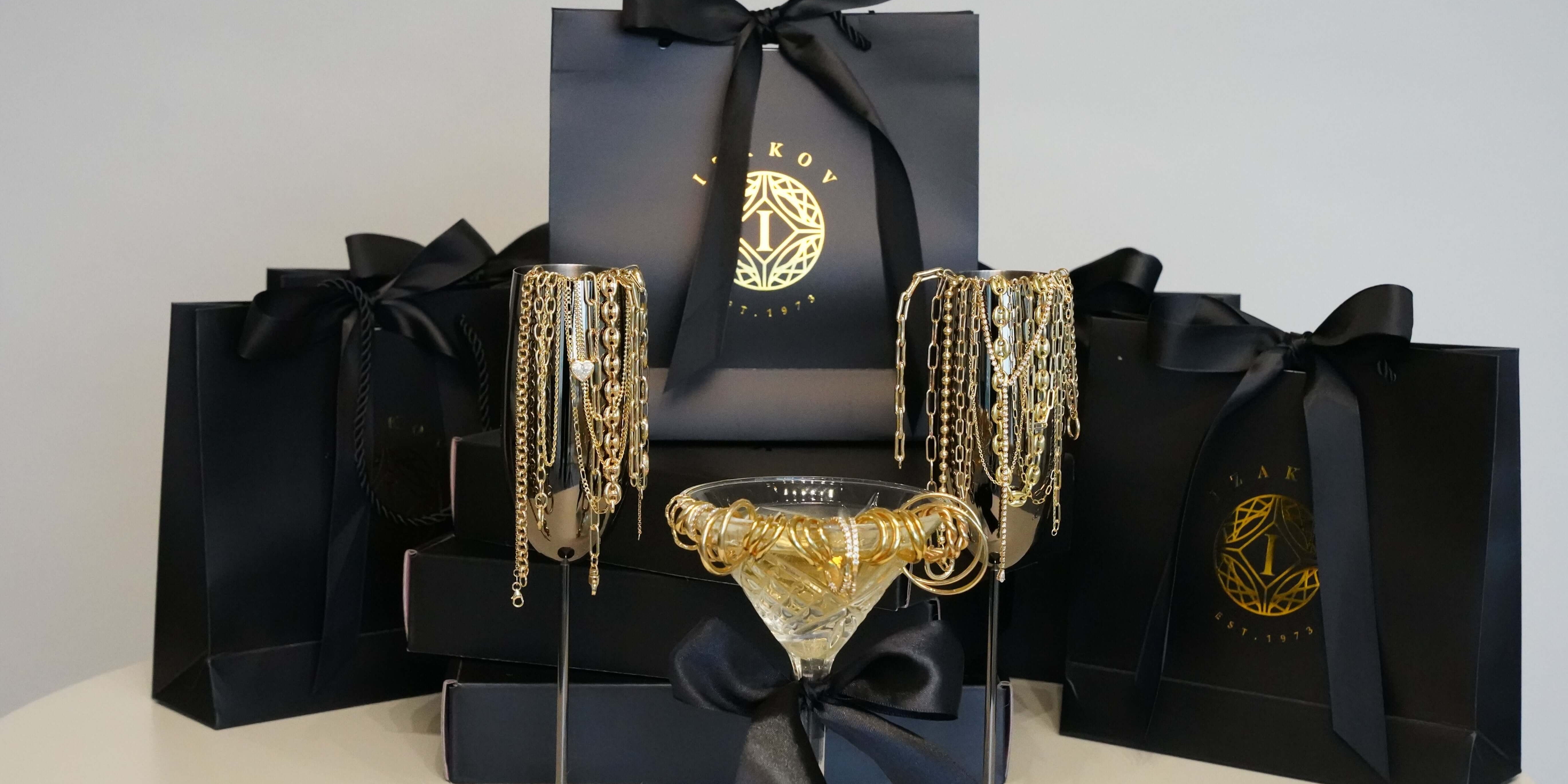 Gifts Under $500 from Izakov Fine Jewelry, featuring elegant packaging and jewelry display in Miami Florida.