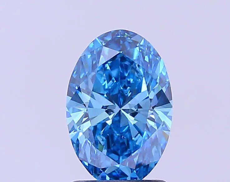 1.00ct Oval Lab Grown Diamond (Colour Fancy Vivid Blue, Clarity VS2, IGI Certified)