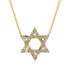 14K Gold Baguette Diamond Star of David Necklace Yellow Gold Necklaces by Izakov Diamonds + Fine Jewelry | Izakov