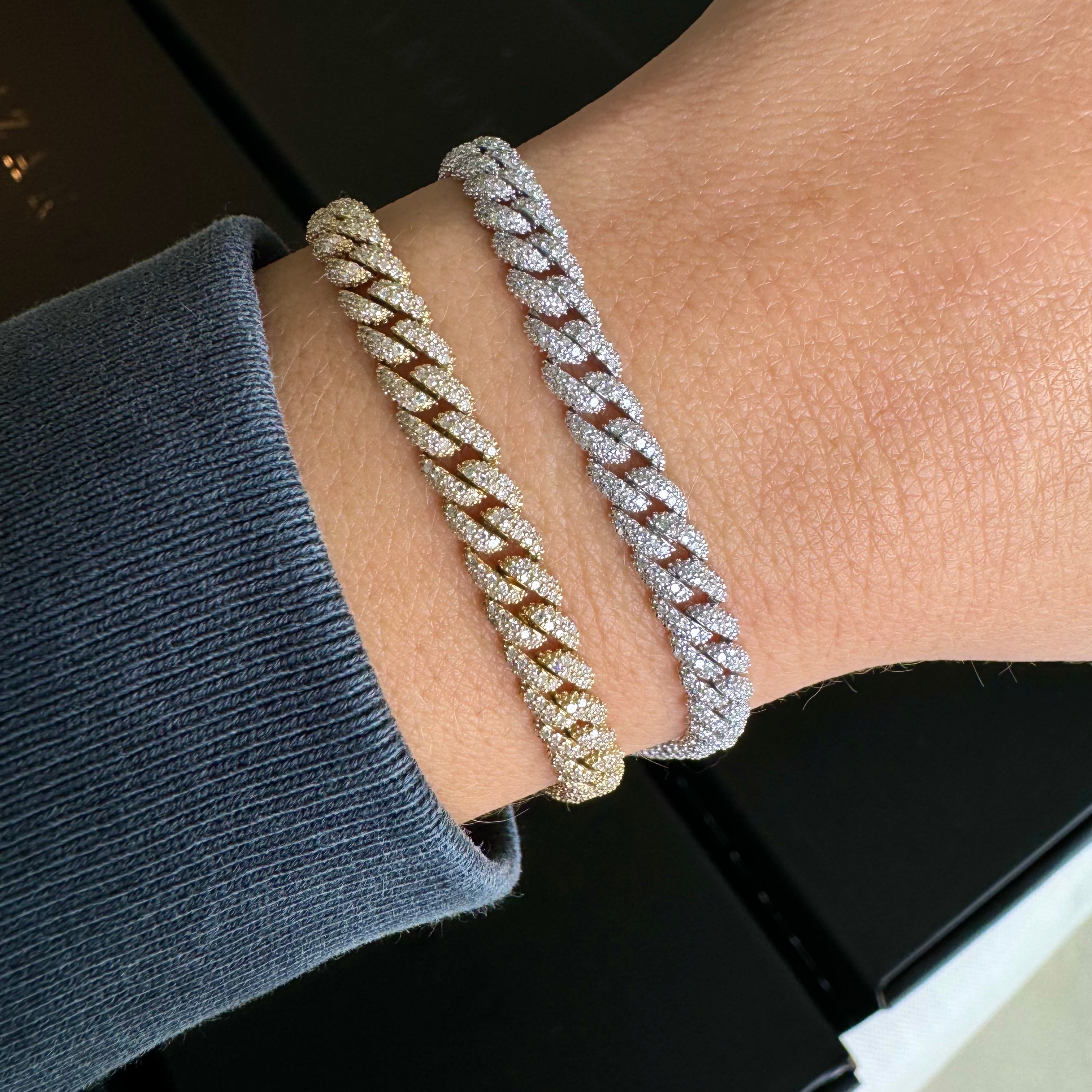 14K Gold Classic Miami Cuban Link Diamond Bracelet - Bracelets - Izakov Diamonds + Fine Jewelry