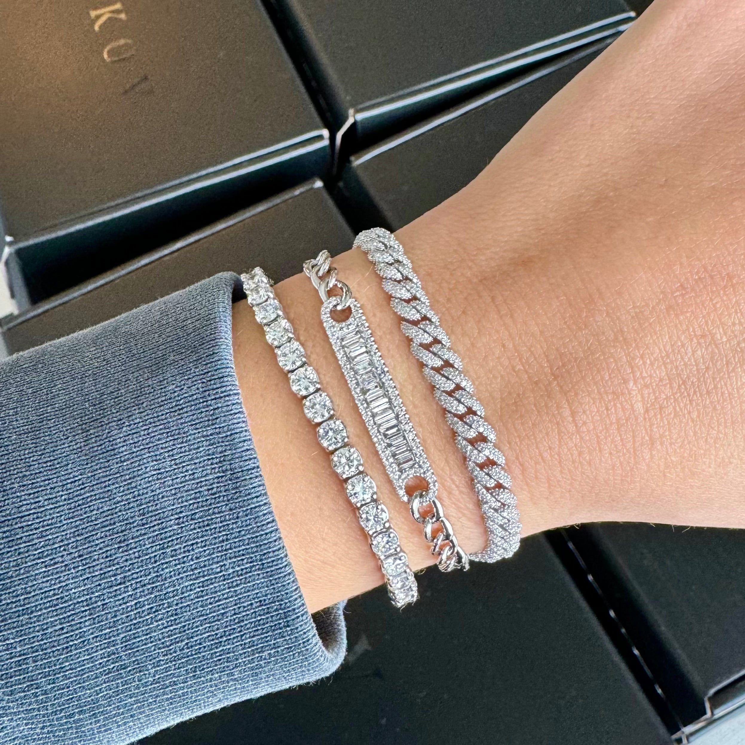 14K Gold Classic Miami Cuban Link Diamond Bracelet - Bracelets - Izakov Diamonds + Fine Jewelry