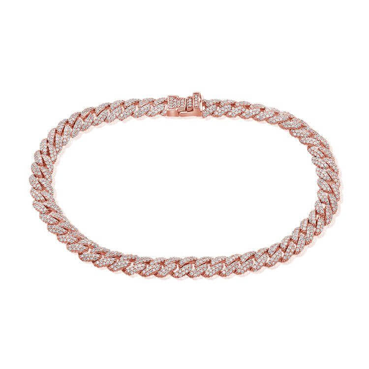 Elegant rose gold diamond Cuban link bracelet from our luxury jewelry collection