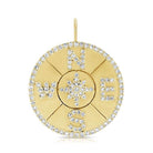 14K Gold Diamond Halo Compass Necklace Charm Yellow Gold Charms & Pendants by Izakov Diamonds + Fine Jewelry | Izakov