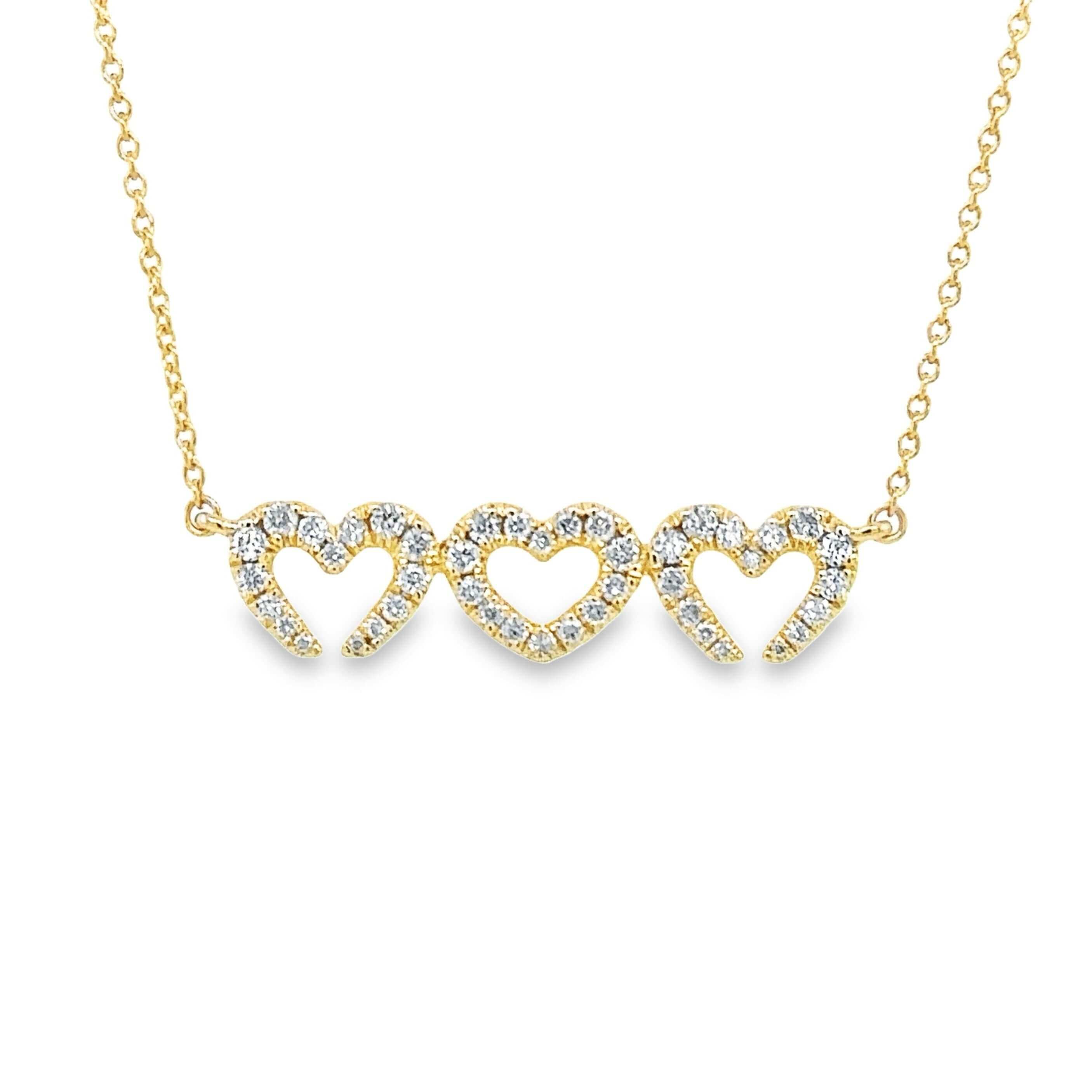 Gold heart link necklace with diamonds from our luxury jewelry collection