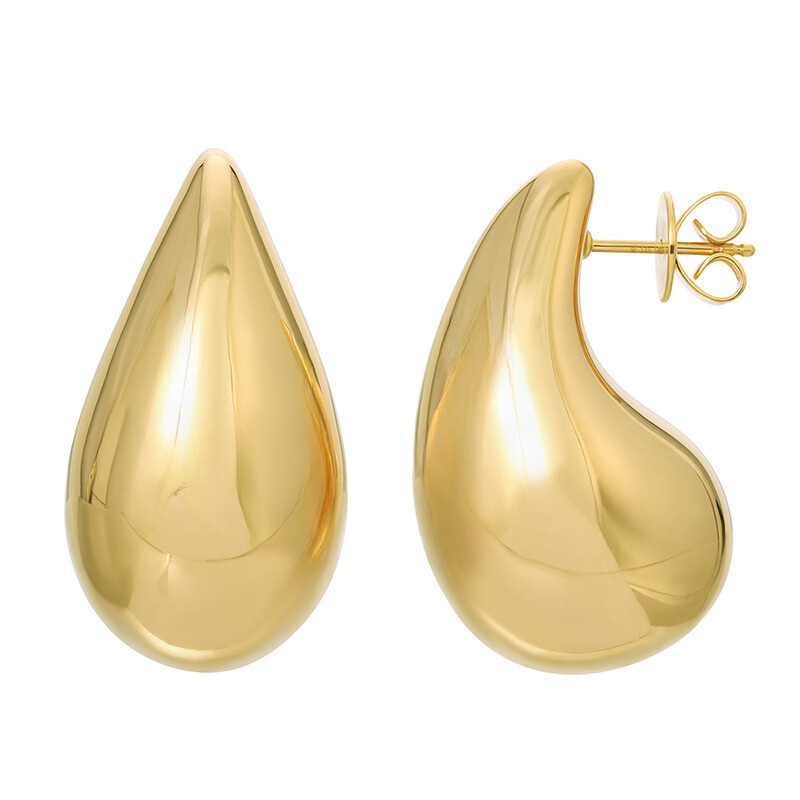 14K Gold Drop Earrings Large (30mm) Pair Yellow Gold Earrings by Izakov Diamonds + Fine Jewelry | Izakov