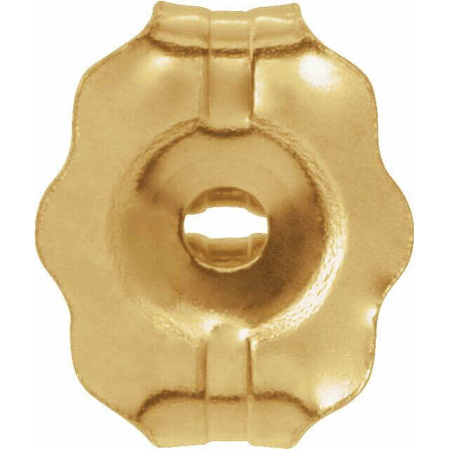 Intricately designed gold jewelry bead in a unique floral shape