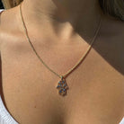 14K Gold Enamel Evil Eyes Hamsa Necklace Charm Yellow Gold Charms & Pendants by Izakov Diamonds + Fine Jewelry | Izakov