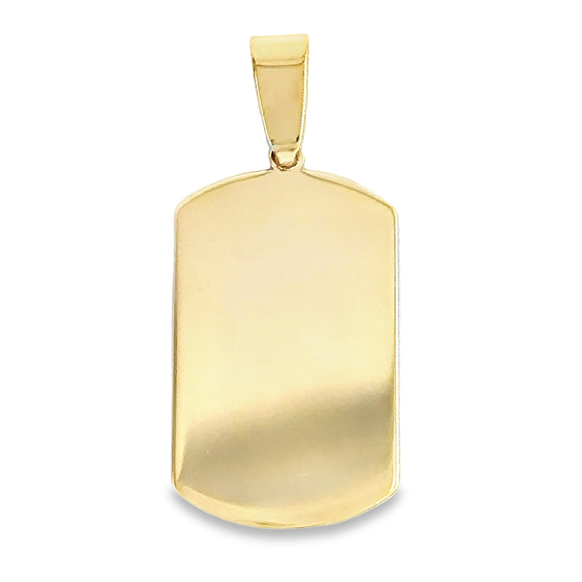14K Gold Engravable Tag Necklace Charm Yellow Gold Charms & Pendants by Izakov Diamonds + Fine Jewelry | Izakov