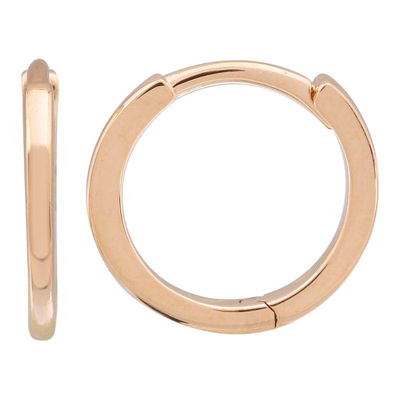Elegant rose gold hoop earrings by our jewelry brand, perfect for adding a touch of sophistication and style to any outfit.