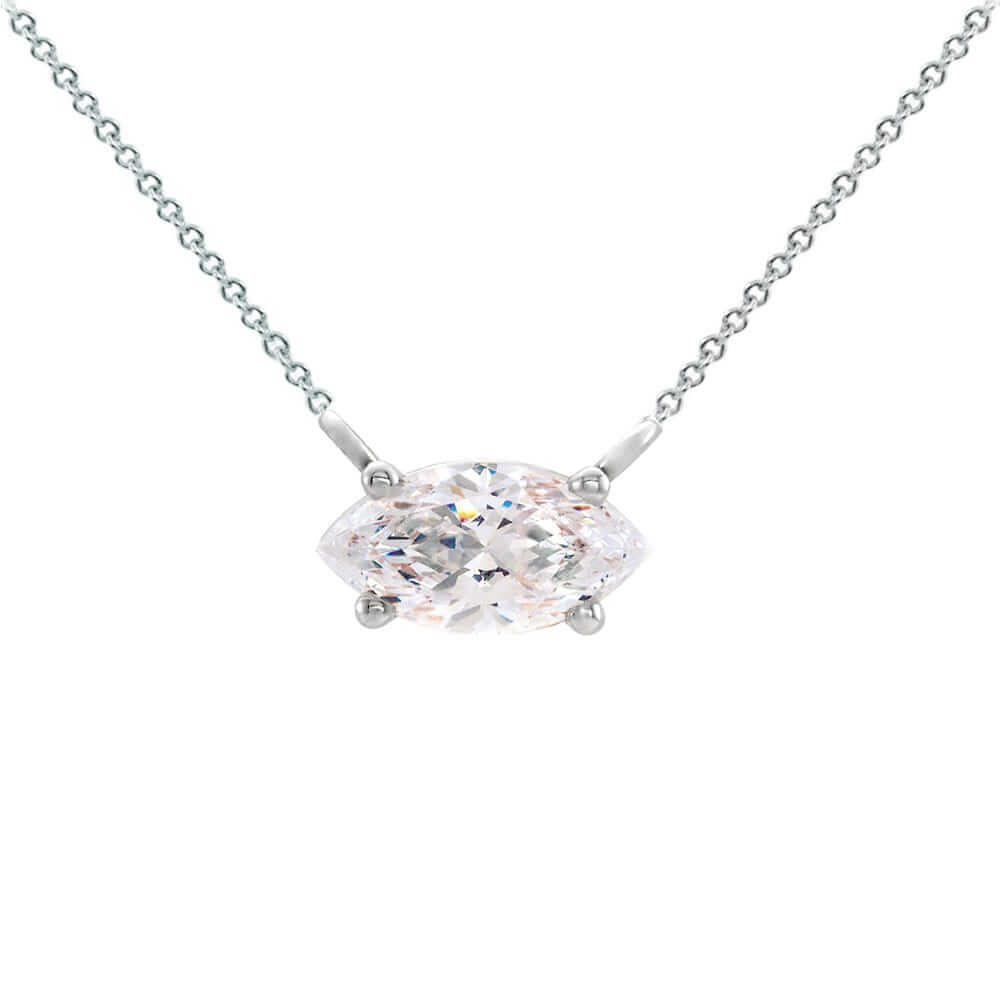 Floating Solitaire Necklace Setting featuring a stunning diamond in a 14K Gold setting by Izakov Fine Jewelry.