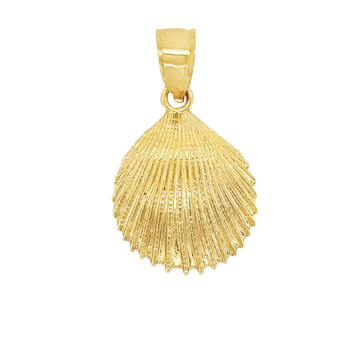 Gold shell-shaped pendant from our exclusive jewelry collection