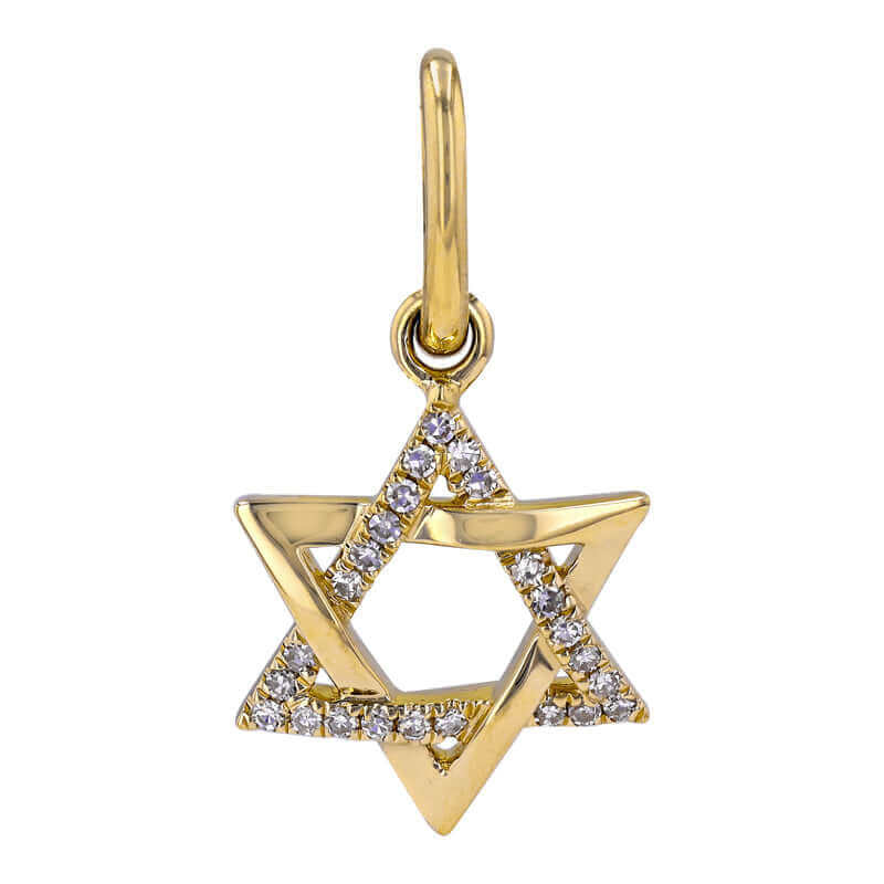 Gold Star of David pendant with diamond accents from our exquisite jewelry collection
