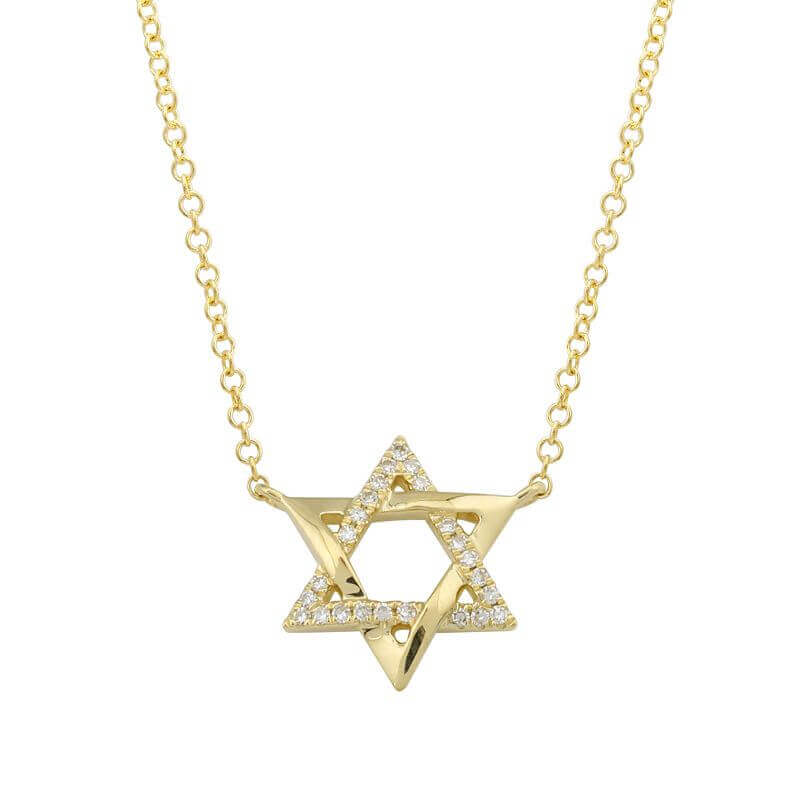 Elegant gold Star of David necklace with sparkling gemstones from our exclusive jewelry collection.