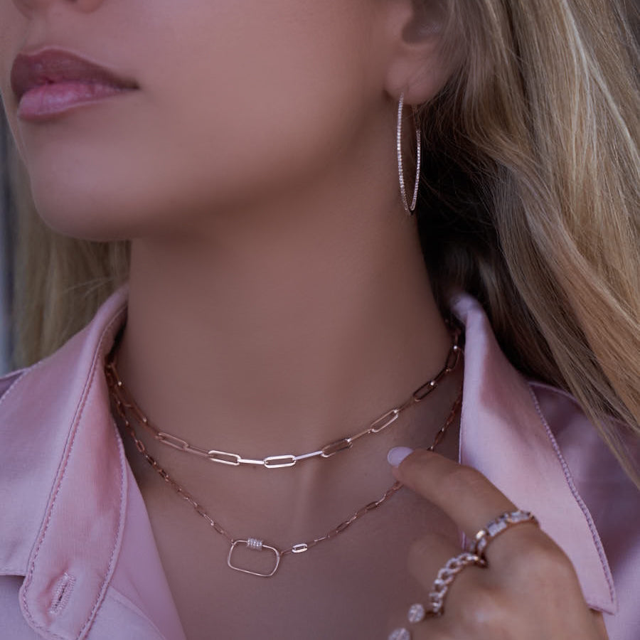 14K Gold Inside-Out Diamond Hoop Earrings - Earrings - Izakov Diamonds + Fine Jewelry