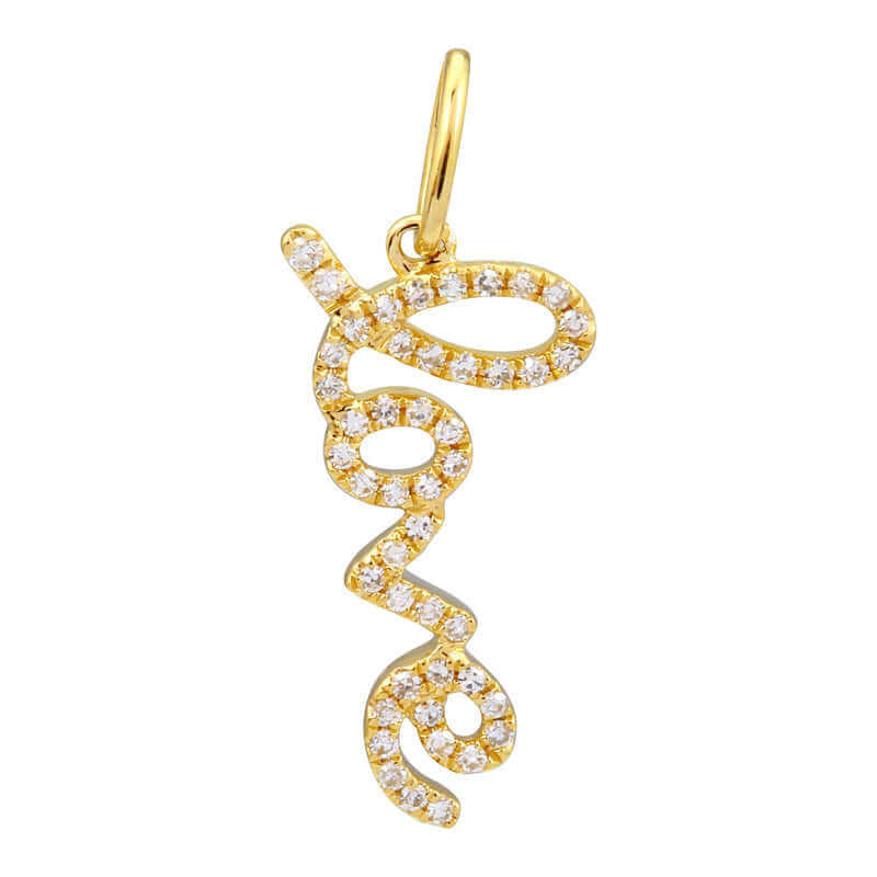 Elegant gold and diamond 'love' pendant from our jewelry brand