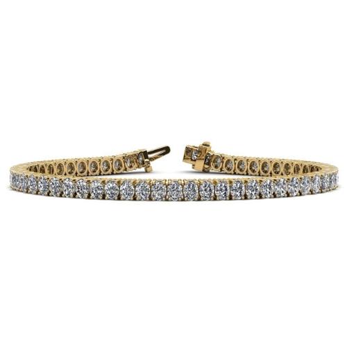Elegant gold tennis bracelet with sparkling diamonds by Our Jewelry Brand.