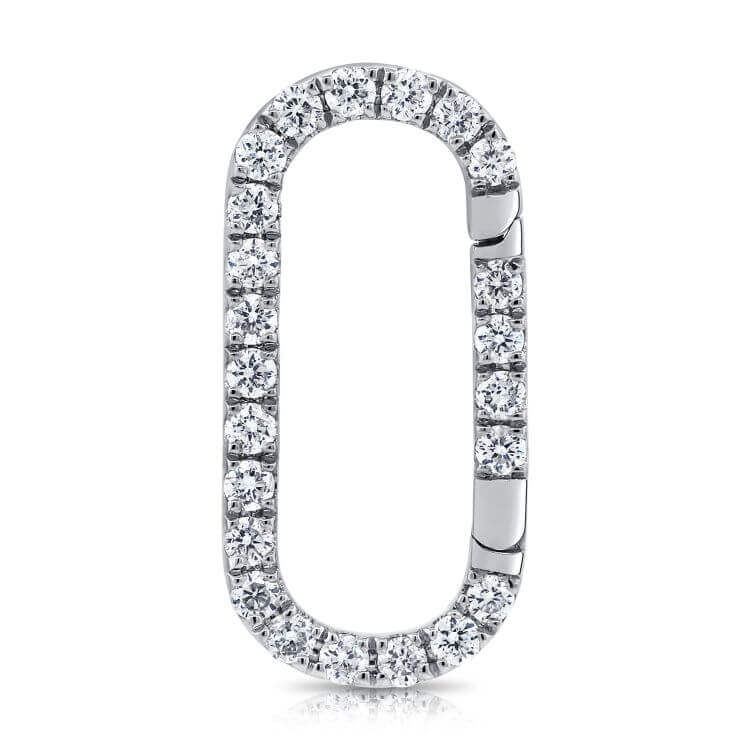 Elegant oval-shaped diamond-studded link charm from our luxury jewelry collection.