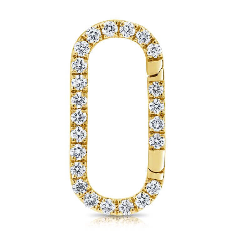 Gold oval pendant encrusted with sparkling diamonds from our luxury jewelry collection