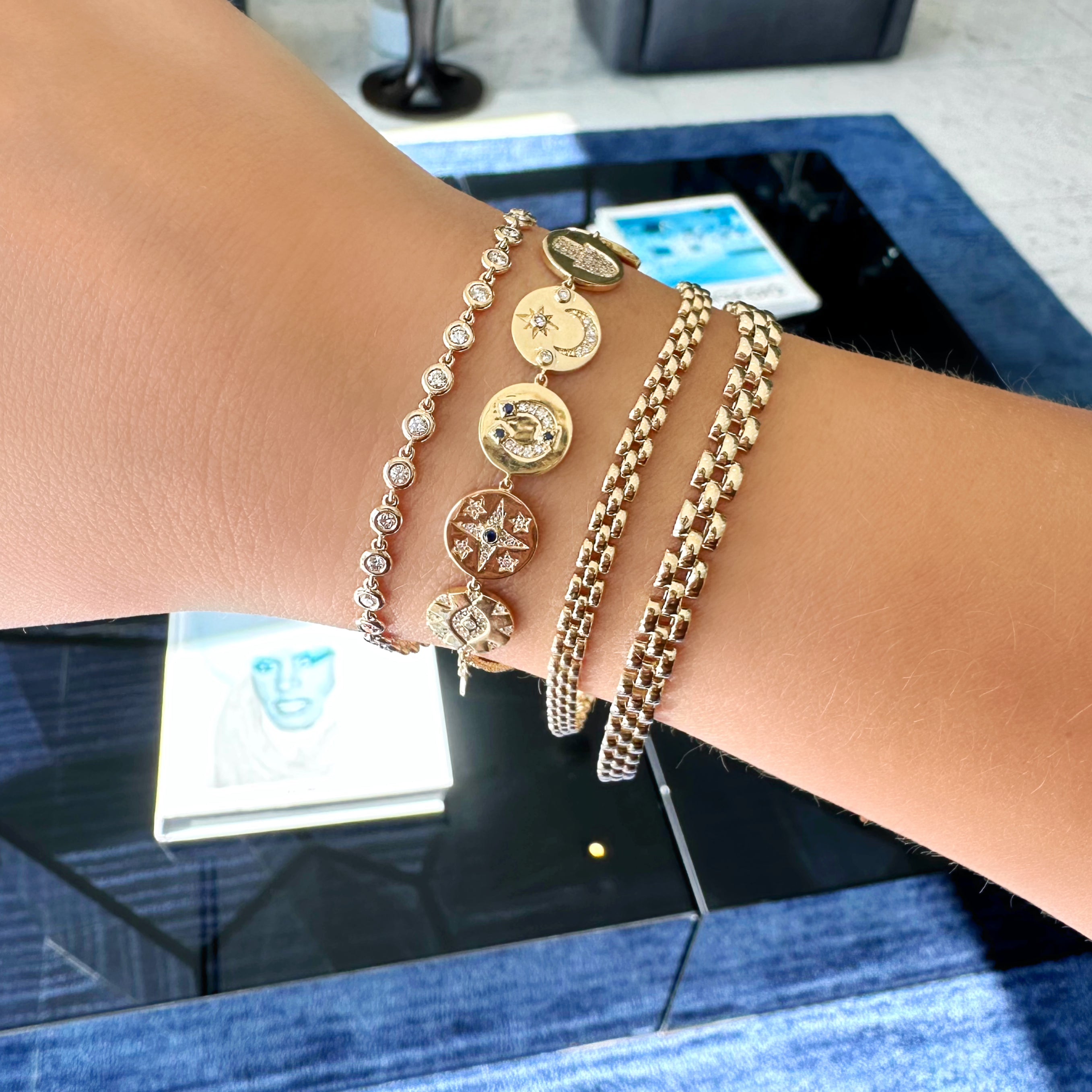 14K Gold Panther Link Bracelet - Bracelets - Izakov Diamonds + Fine Jewelry