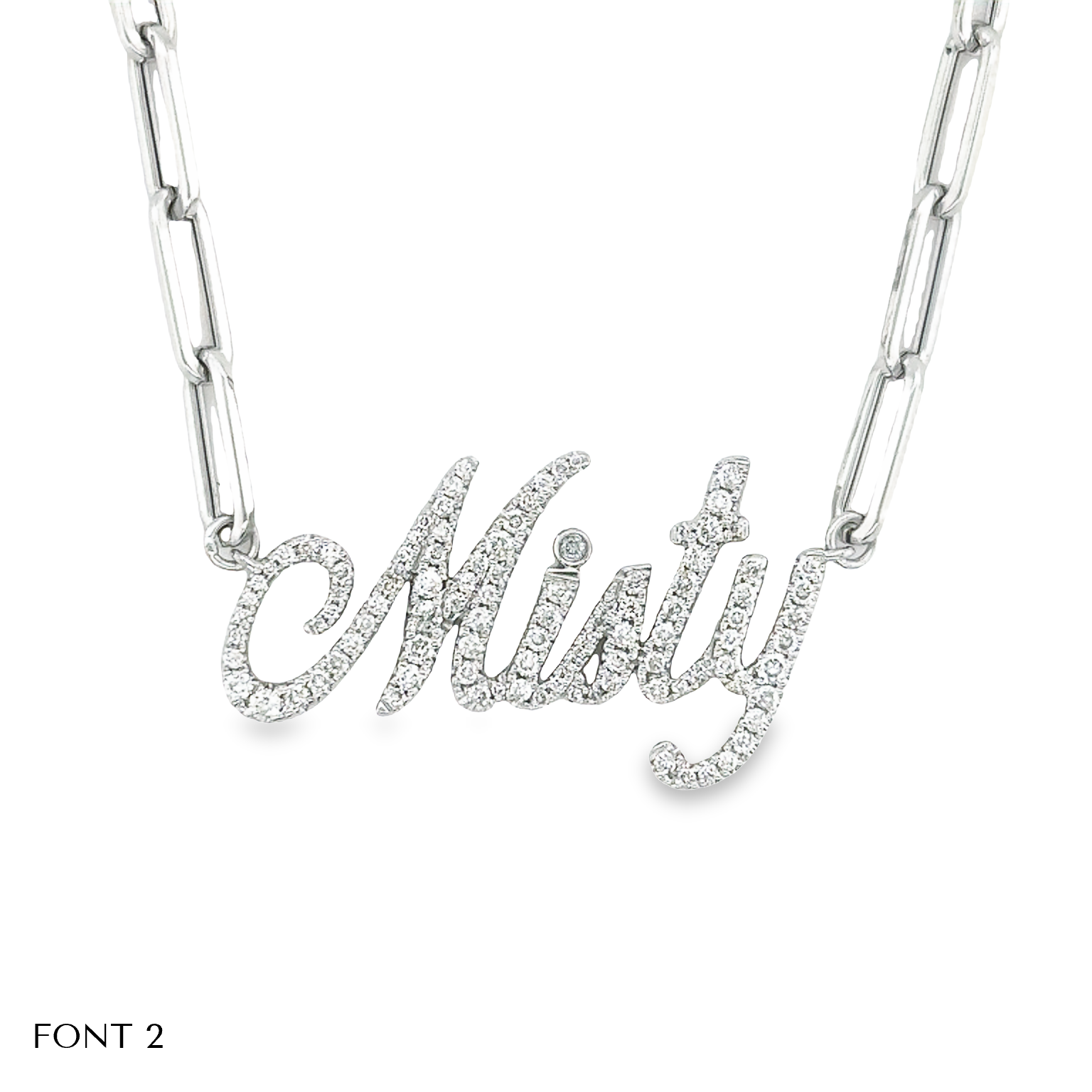 14K Gold Personalized Diamond Nameplate Necklace Necklaces by Izakov Diamonds + Fine Jewelry | Izakov