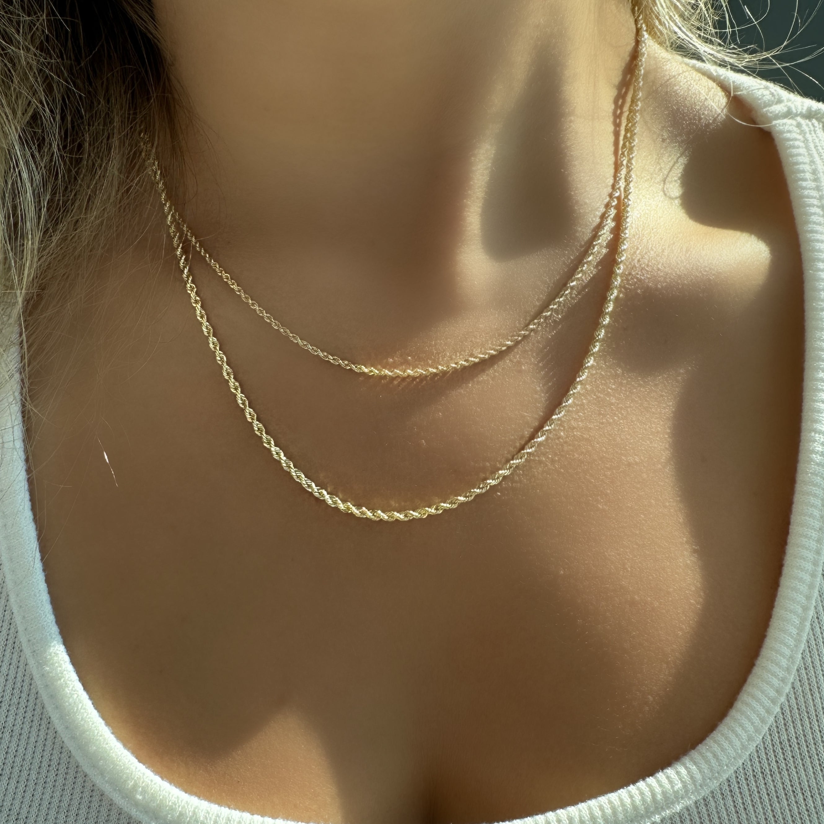 14K Gold Rope Chain Necklace - Necklaces - Izakov Diamonds + Fine Jewelry