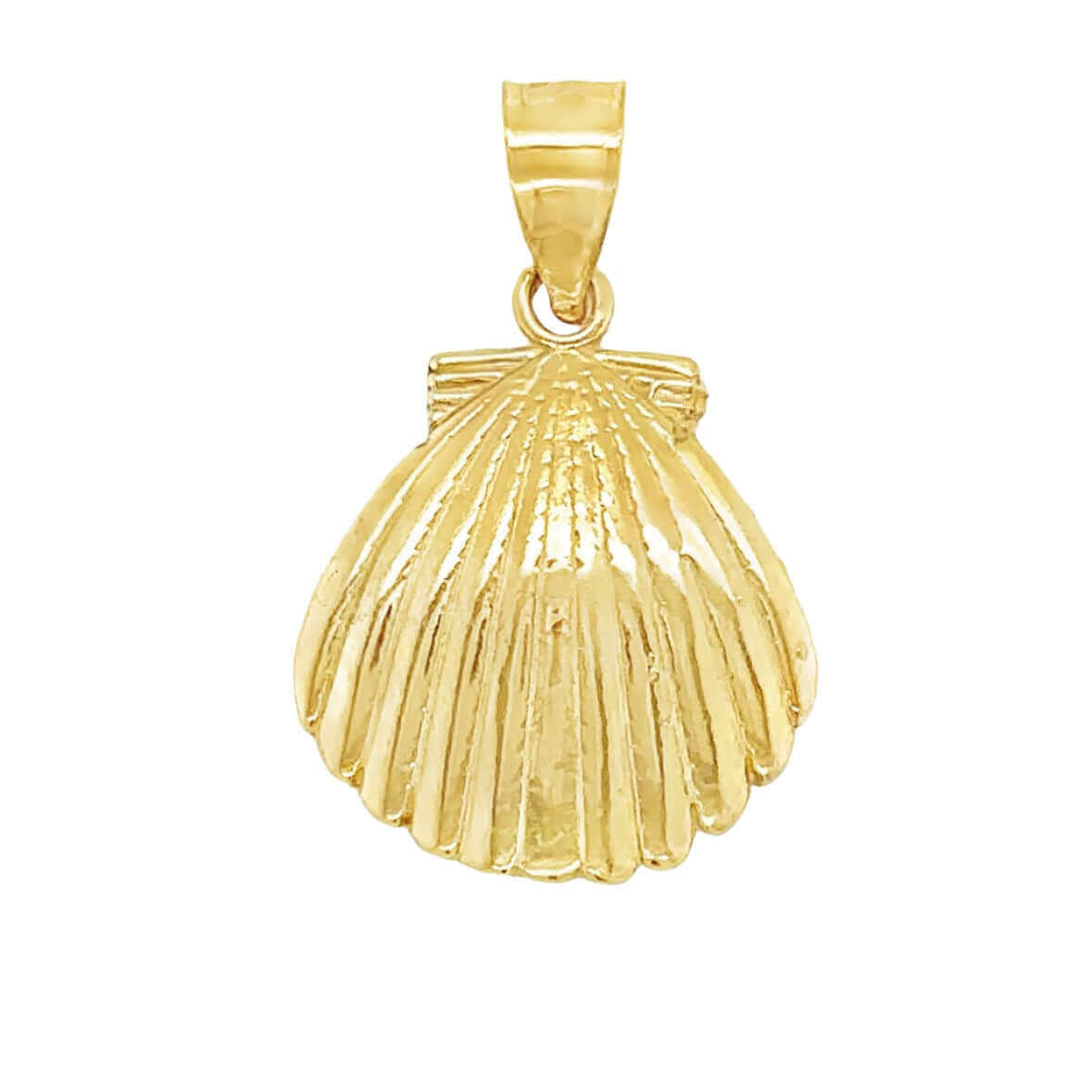 Elegant gold shell pendant charm necklace from our luxury jewelry collection