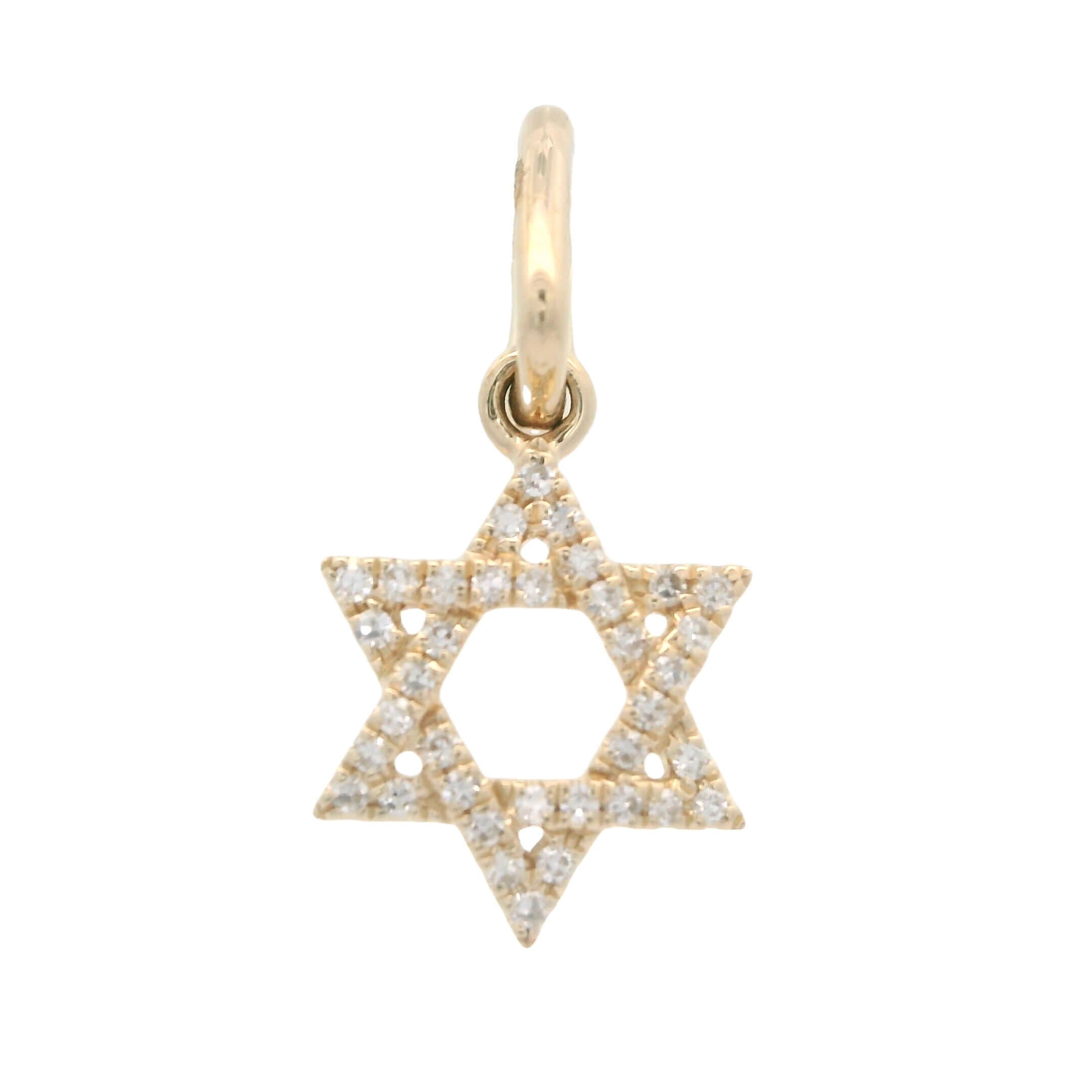 14K Gold Small Micro Pave Diamond Star of David Charm Charms & Pendants by Izakov Diamonds + Fine Jewelry | Izakov