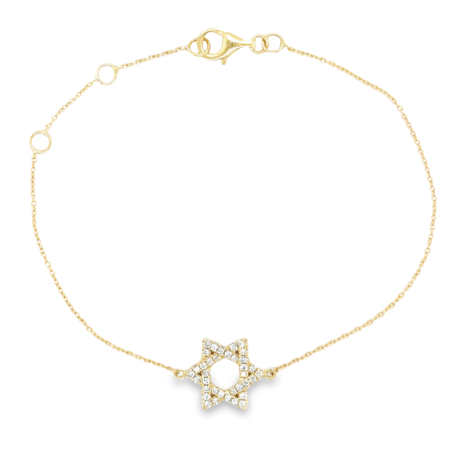 14K Gold Star Of David Diamond Bracelet Yellow Gold Bracelets by Izakov Diamonds + Fine Jewelry | Izakov