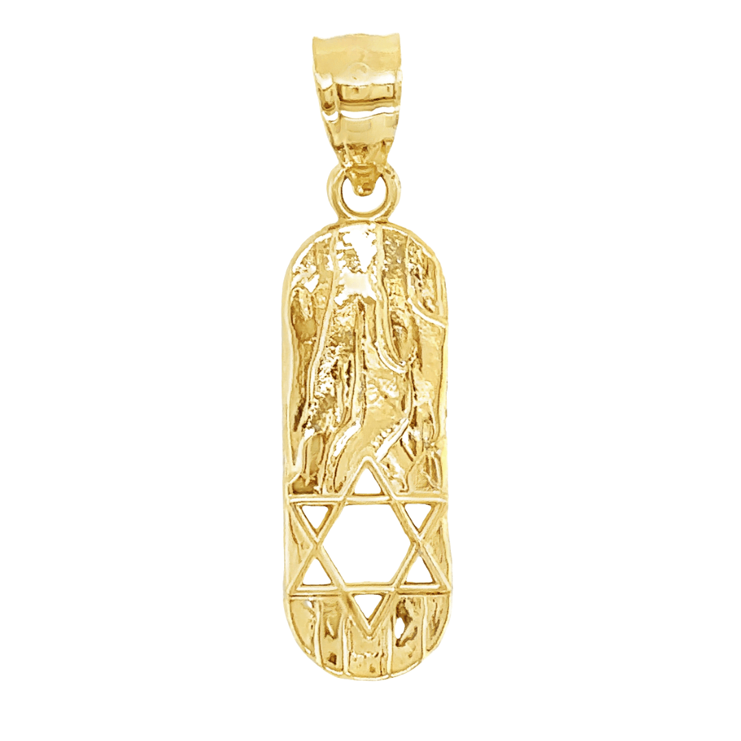 Gold Star of David pendant with textured surface from our exclusive jewelry collection