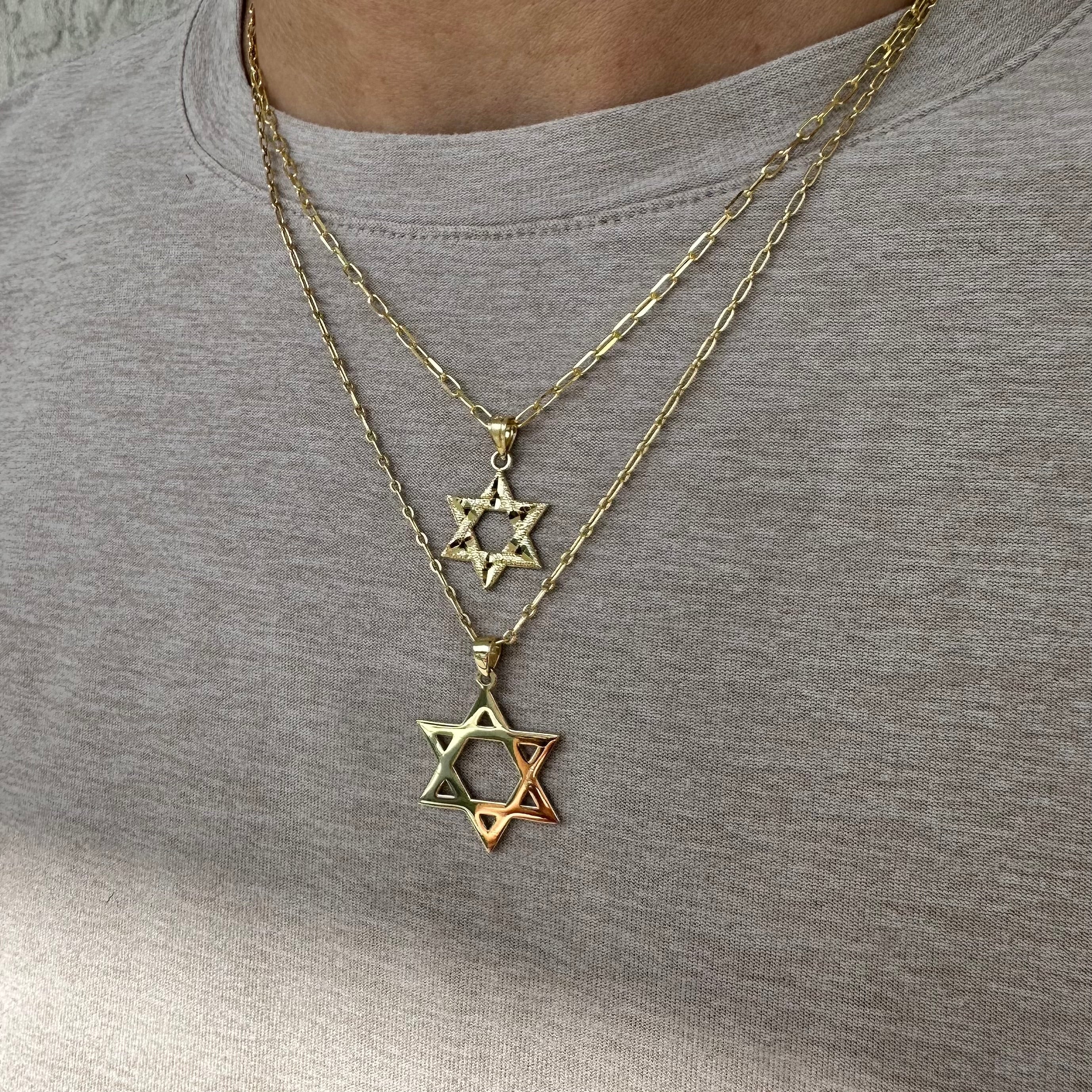 14K Gold Star of David Necklace Pendant Yellow Gold Charms & Pendants by Izakov Diamonds + Fine Jewelry | Izakov