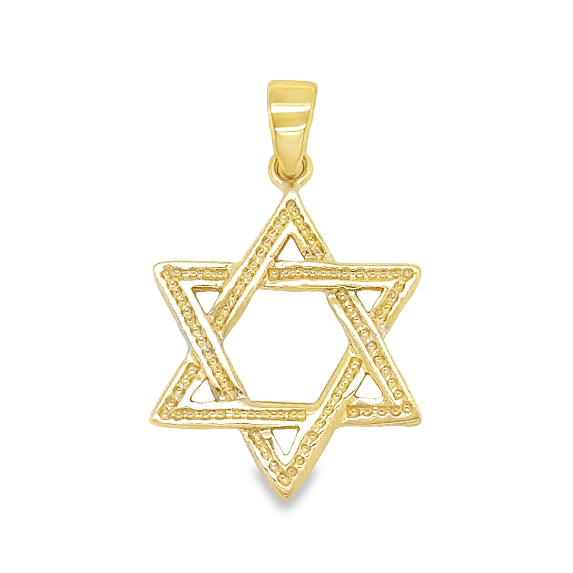 14K Gold Textured Star of David Necklace Pendant Yellow Gold Charms & Pendants by Izakov Diamonds + Fine Jewelry | Izakov