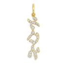 14K Gold Vertical Tilted Hebrew Mom Diamond Necklace Charm Charms & Pendants by Izakov Diamonds + Fine Jewelry | Izakov