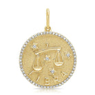 14K Gold Zodiac Sign Diamond Necklace Charm Libra Yellow Gold Charms & Pendants by Izakov Diamonds + Fine Jewelry | Izakov