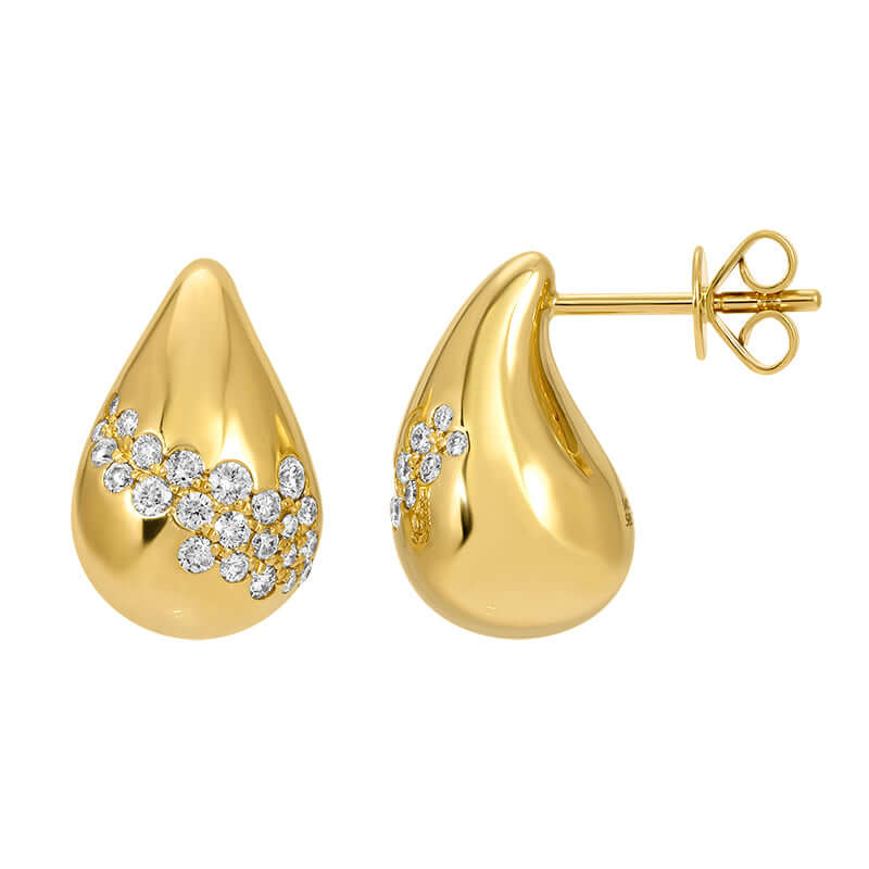 Confetti Drop Diamond Earrings in elegant gold silhouette with sparkling diamonds for sophisticated everyday wear.