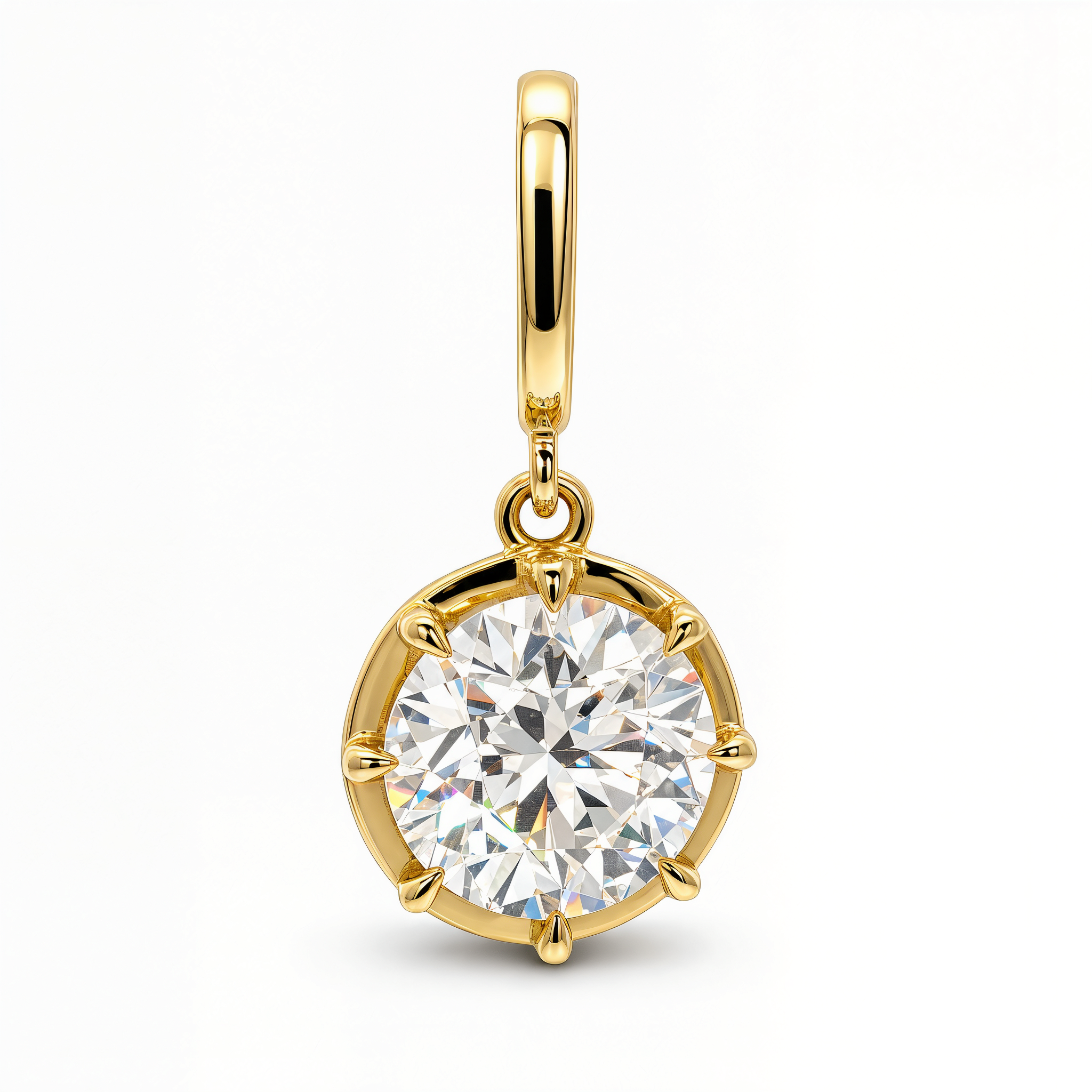Multi Prong Set Lab Diamond Pendant