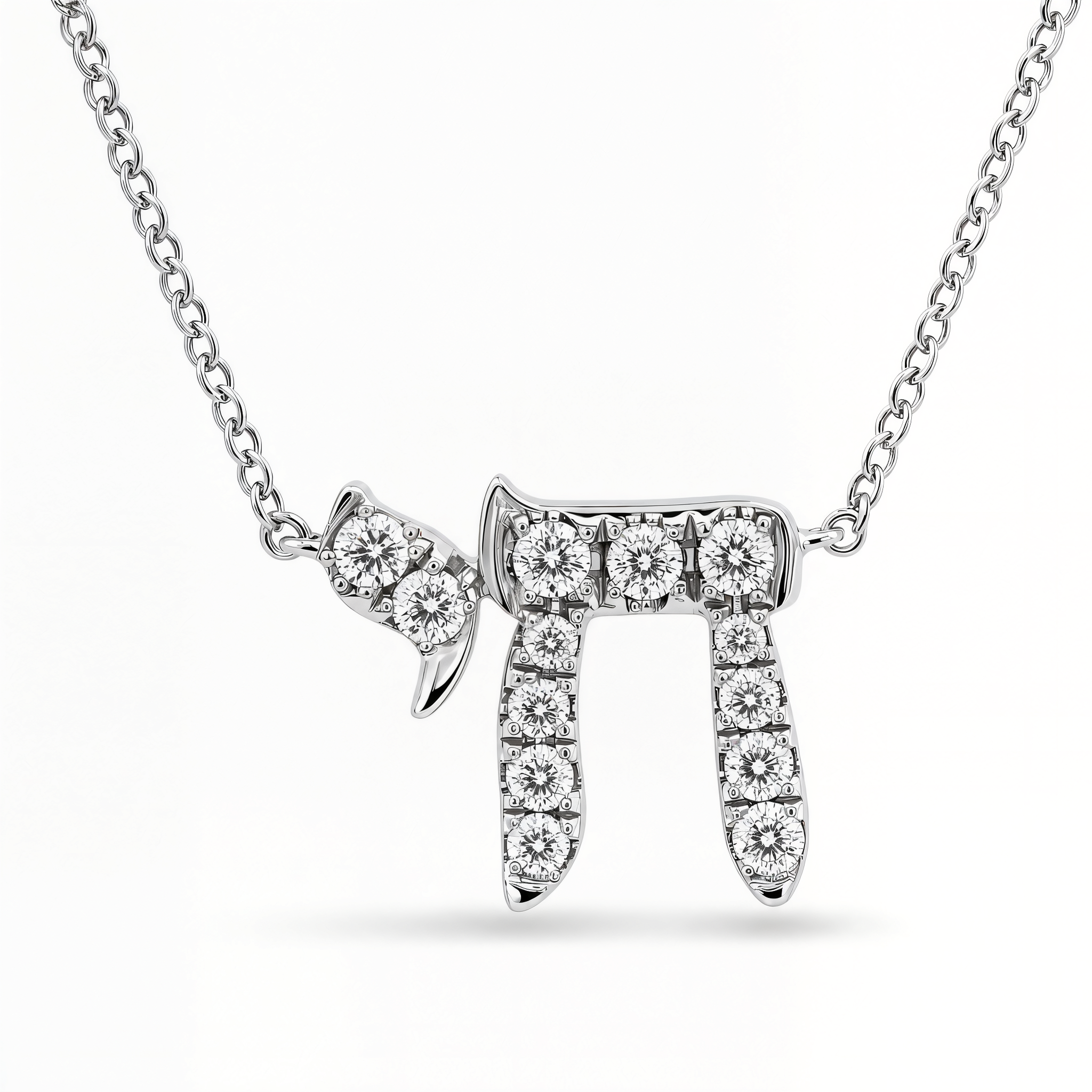 Hebrew Chai Diamond Necklace