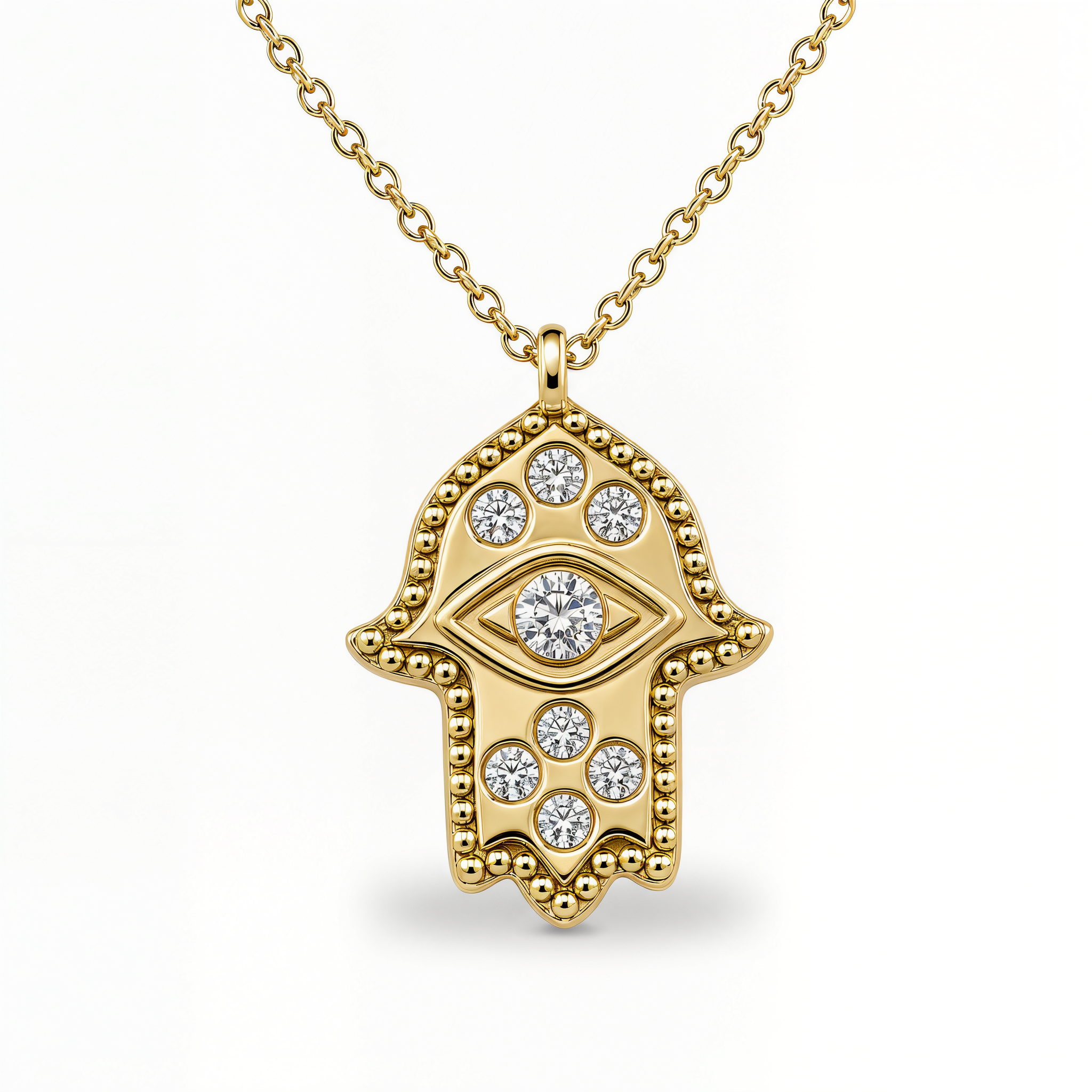 Diamond Accented Hamsa Necklace