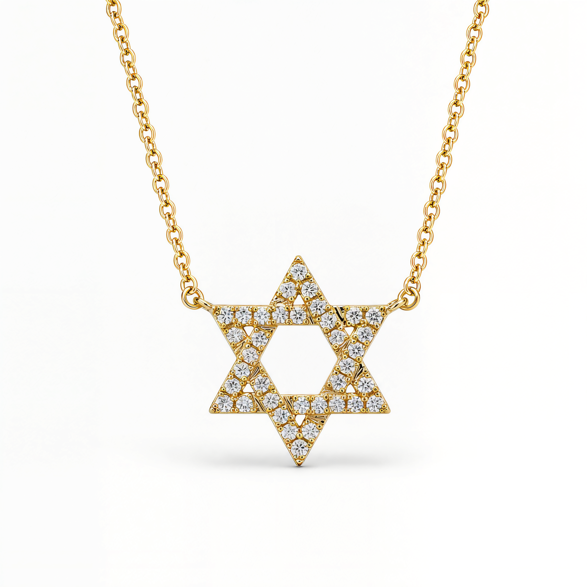 Star Of David Diamond Necklace