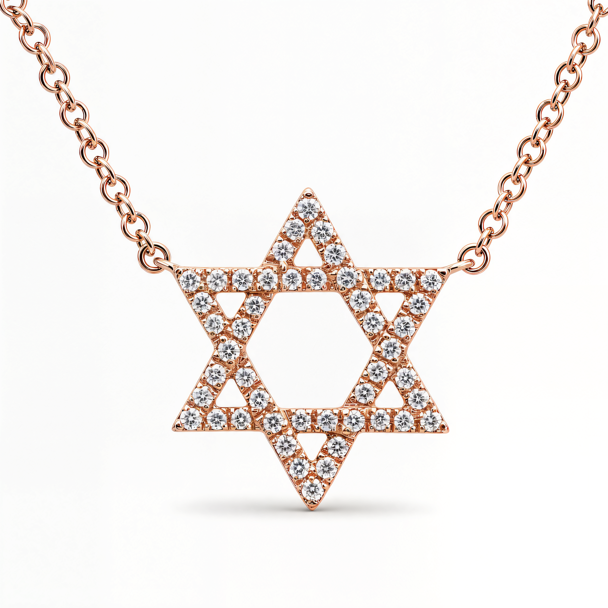 Star Of David Diamond Necklace