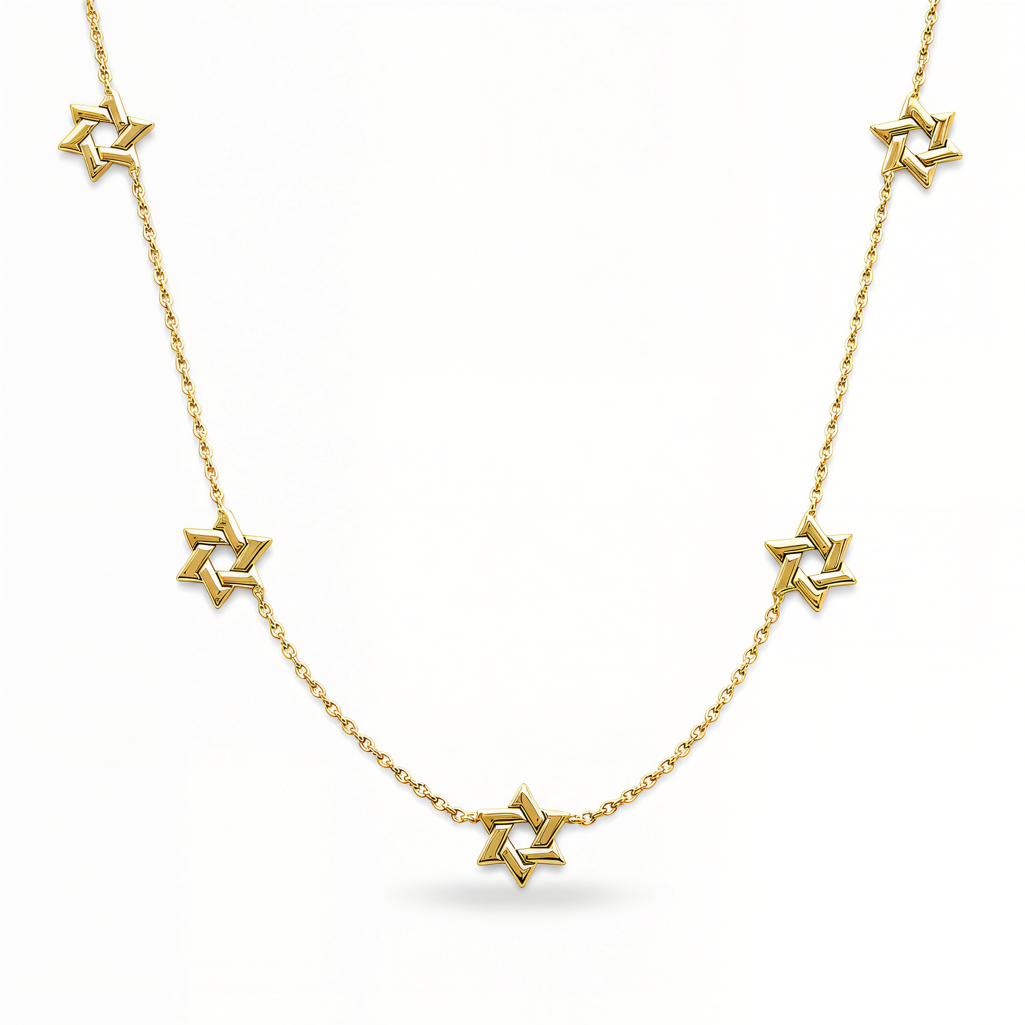 Stars of David Station Diamond Necklace