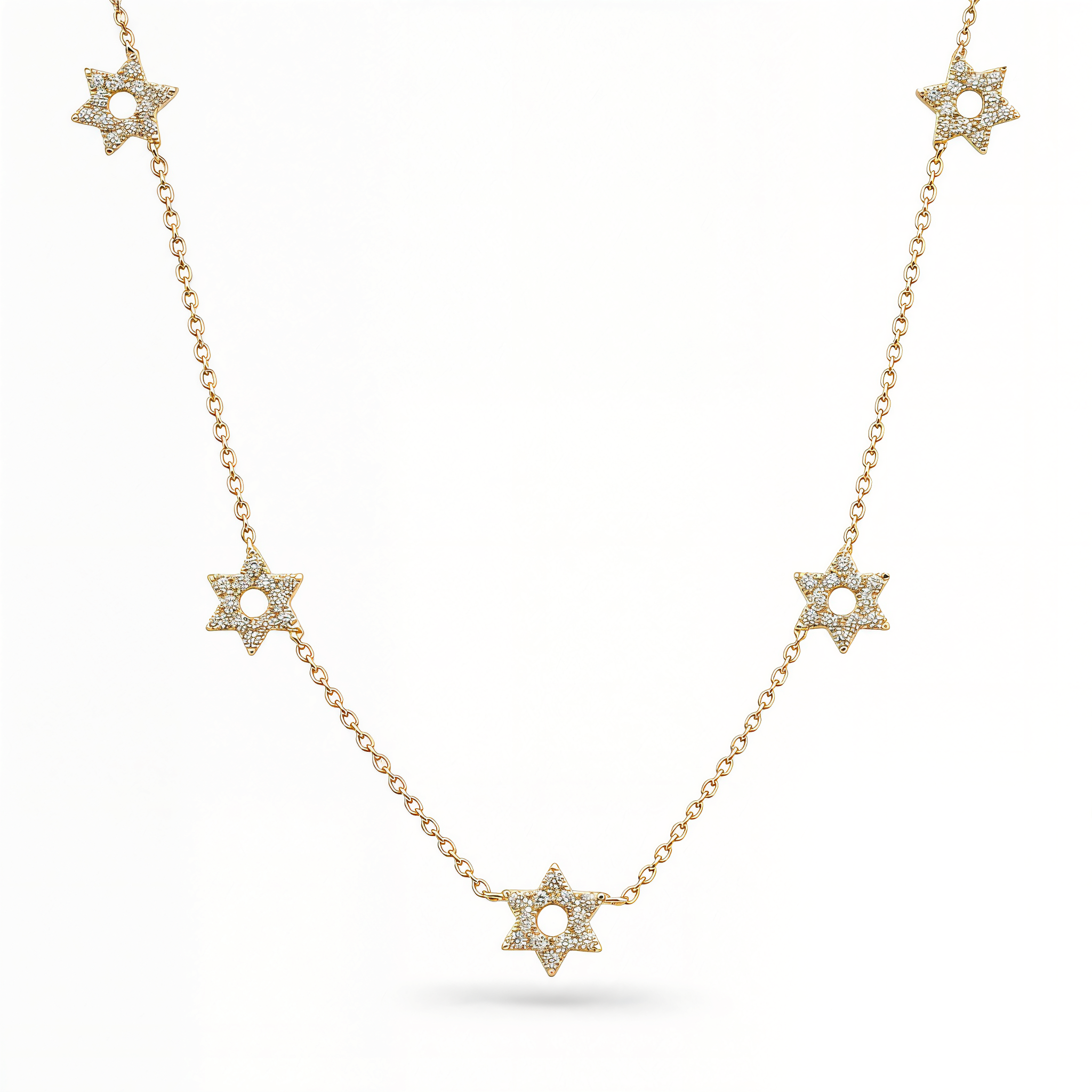 Stars of David Station Diamond Necklace