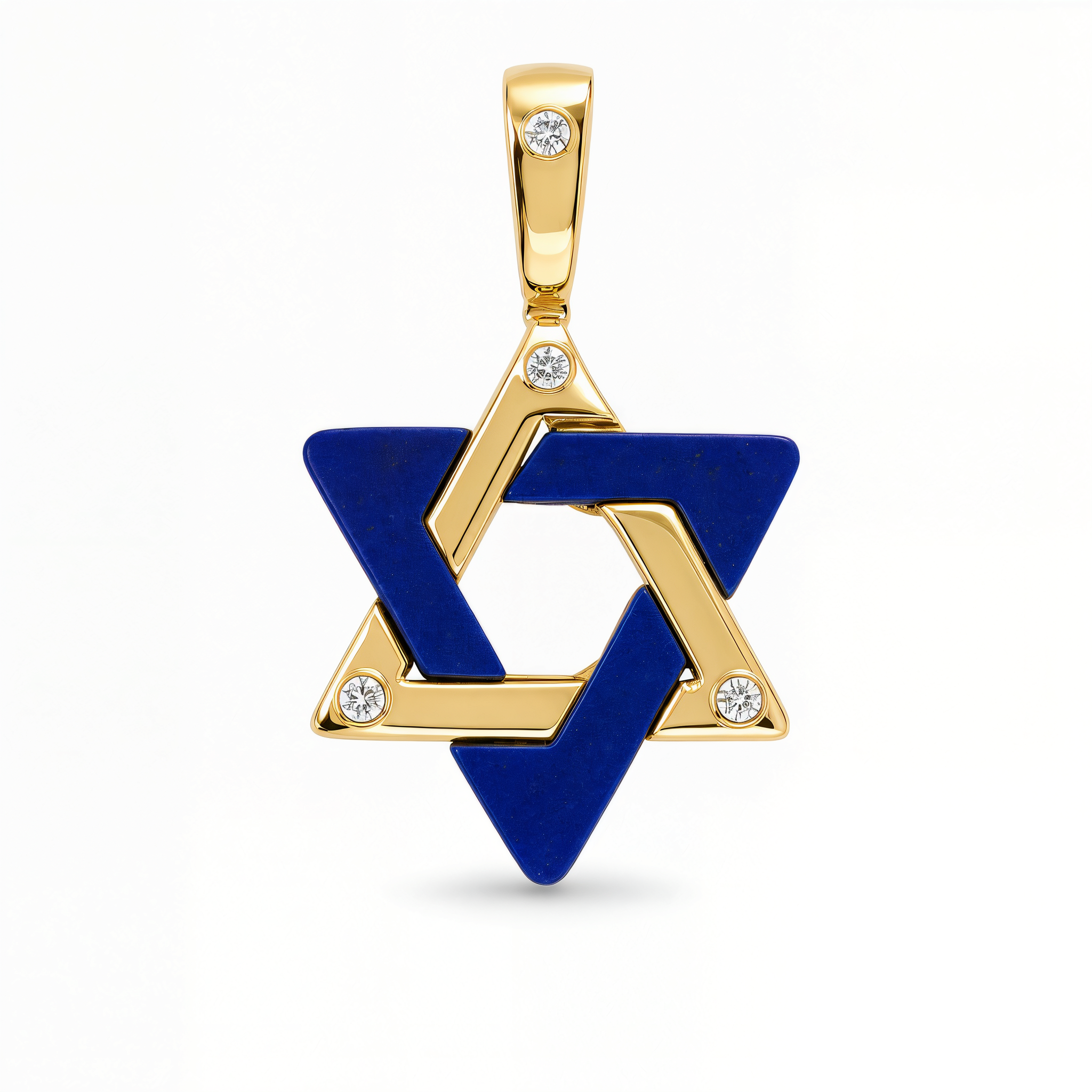 Gemstone Star of David Diamond Pendant ©