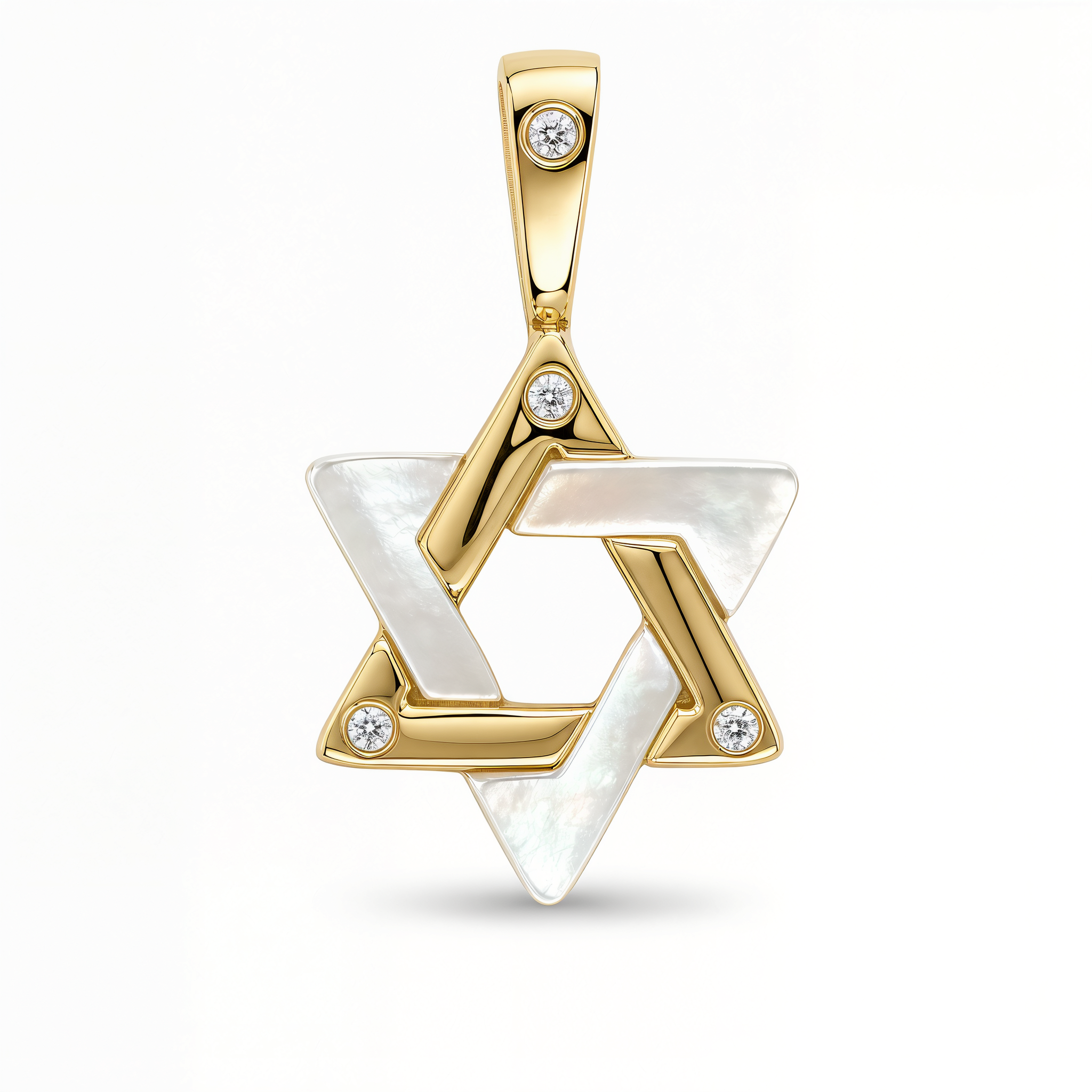 Gemstone Star of David Diamond Pendant ©