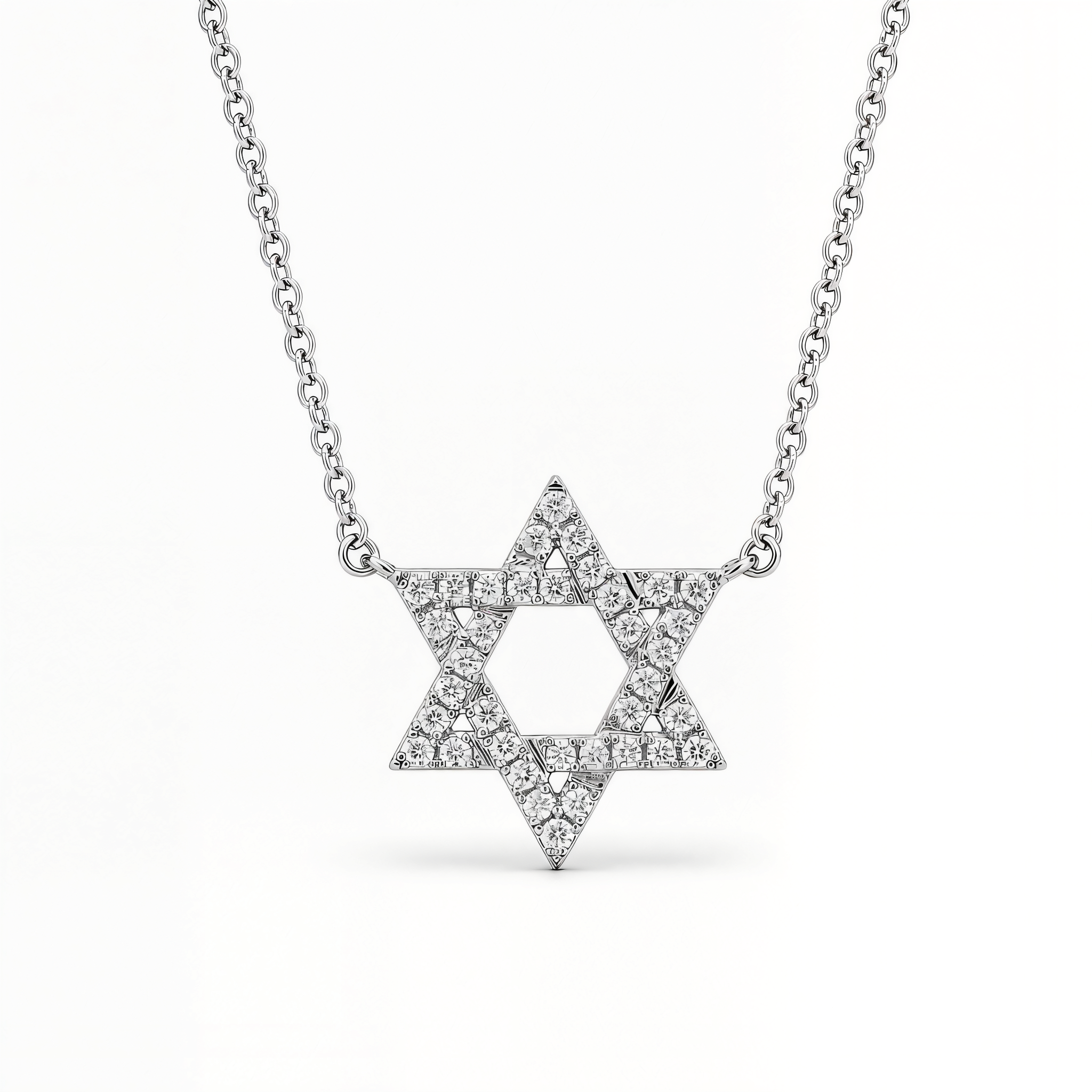 Star Of David Diamond Necklace