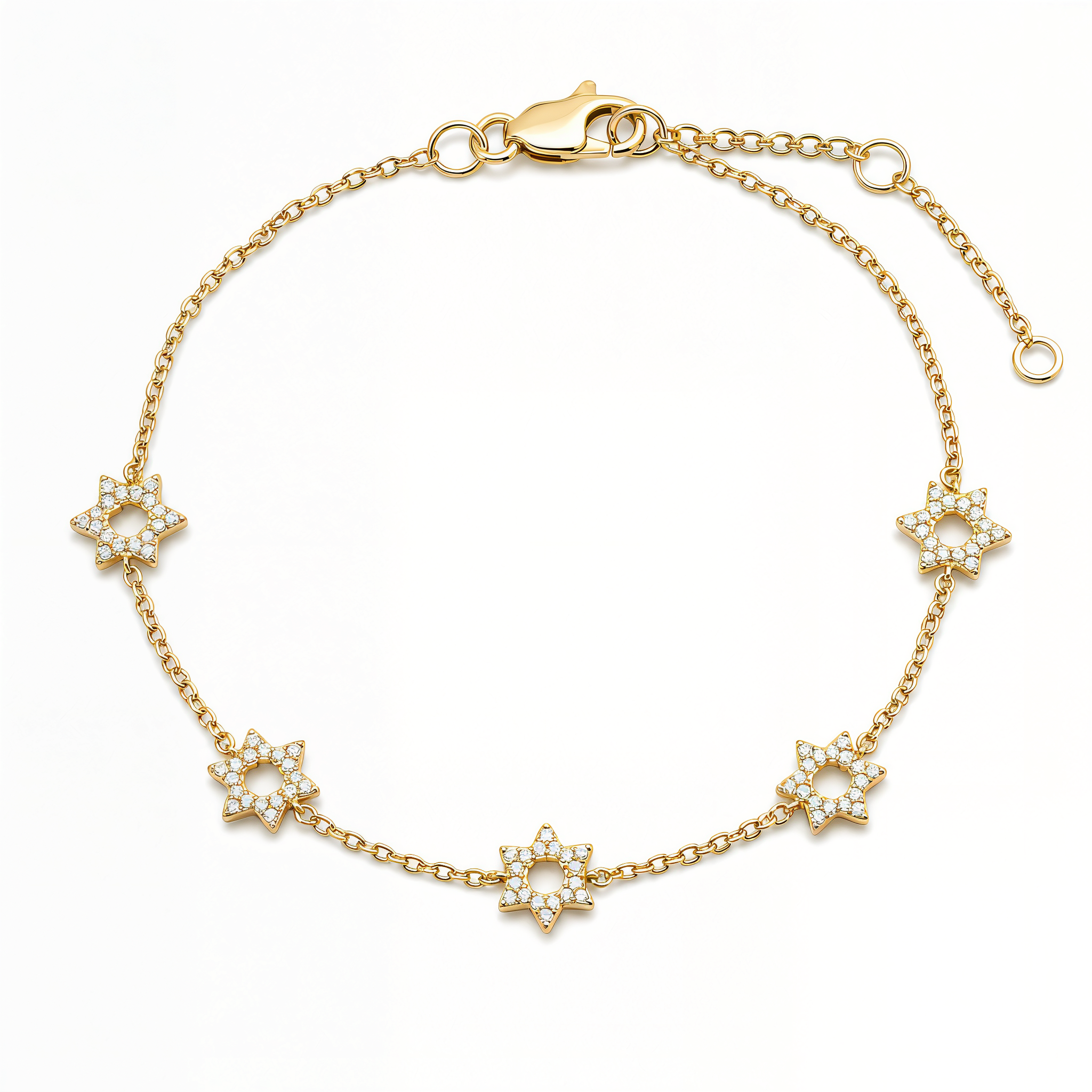 Stars of David Station Diamond Bracelet
