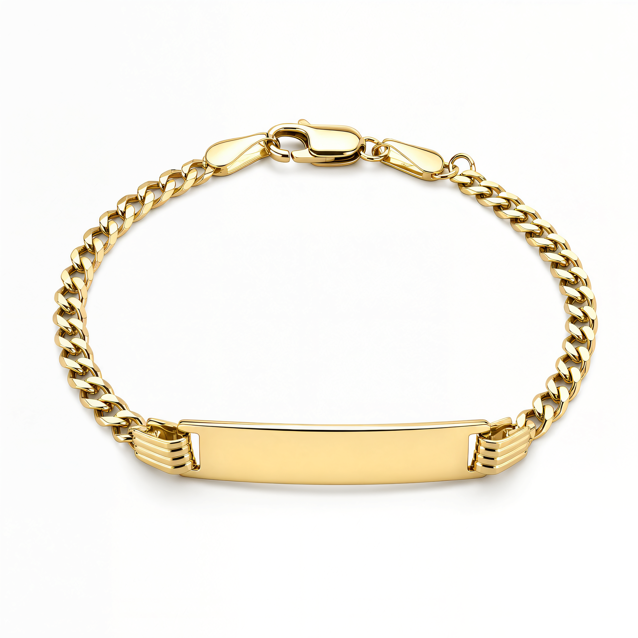 Children's Engravable ID Tag Gold Cuban Bracelet