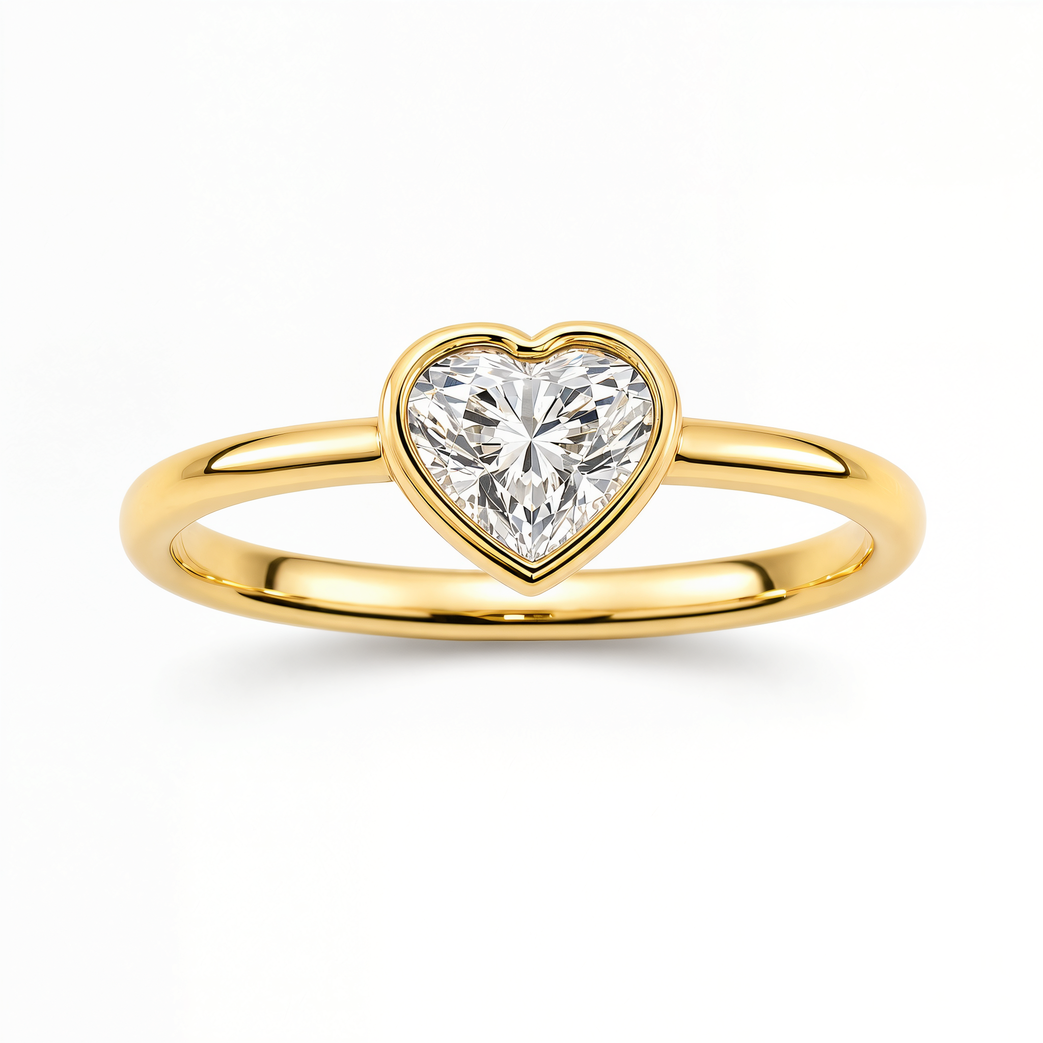 Bezel Set Natural Diamond Solitaire Ring