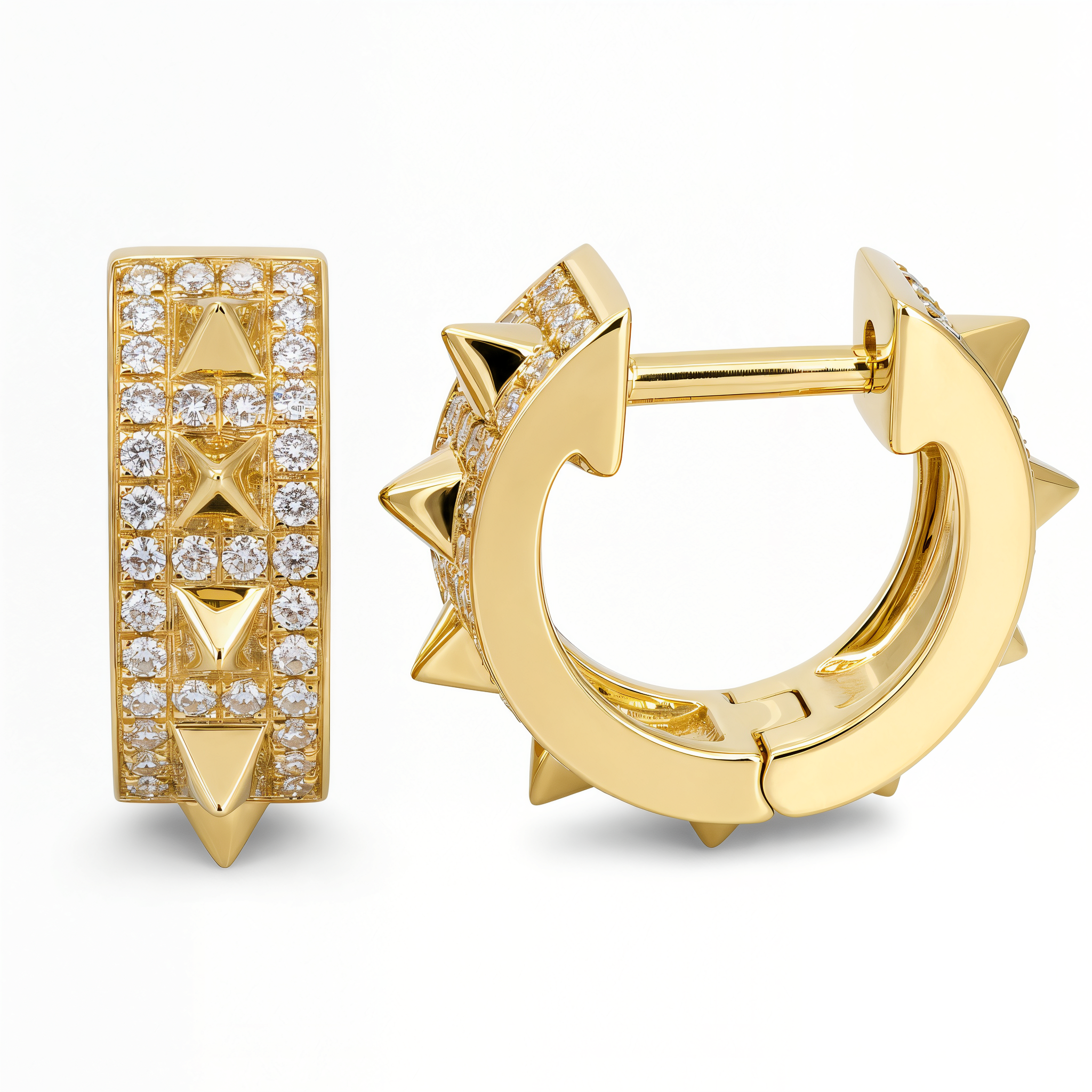 Micro Pave Diamond Mini Spikes Huggies