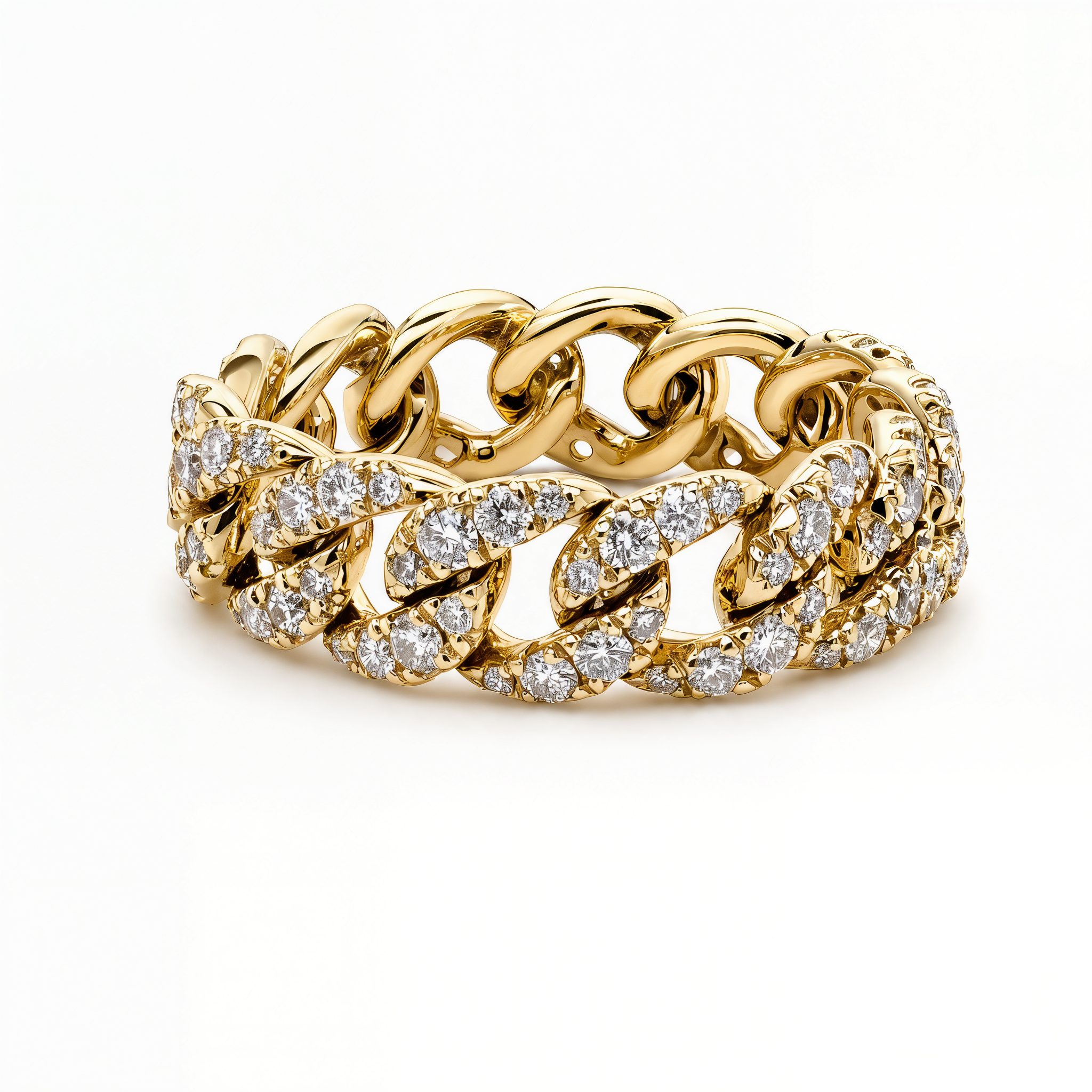 Cuban Link Micro Pave Diamond Ring
