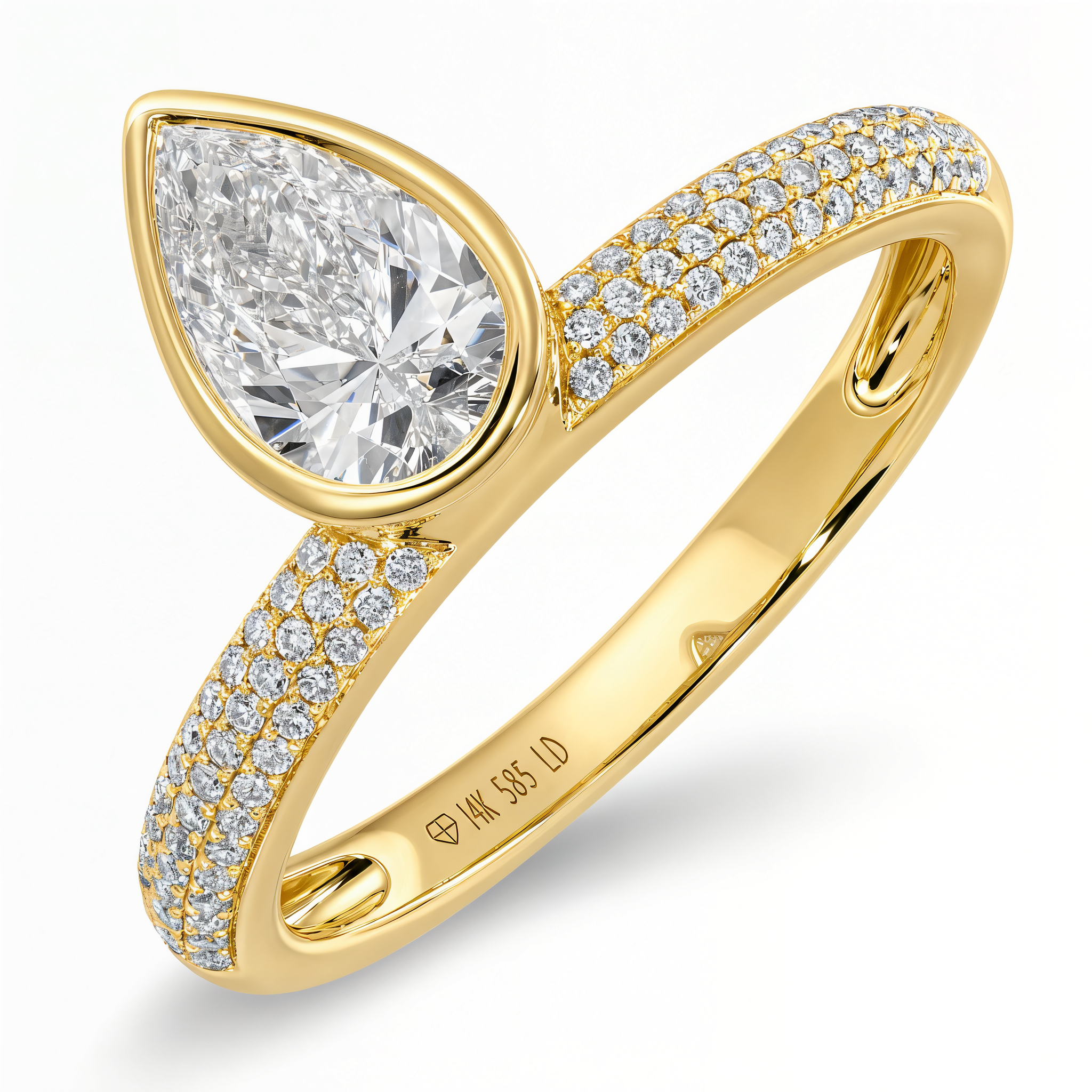 Bezel Lab Diamond Micro Pave Ring